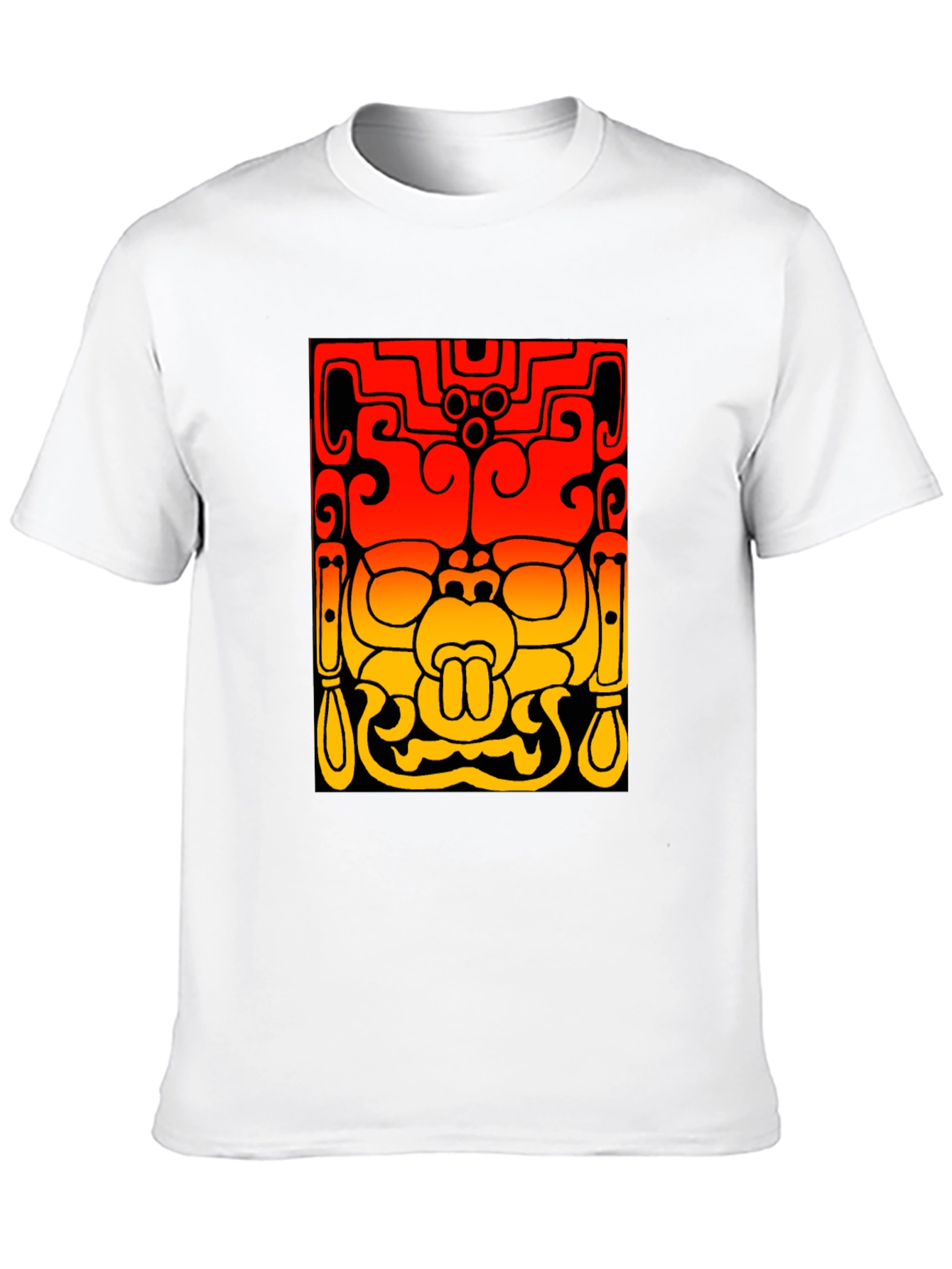 Mayan Mask Graphic Tee - Stylish Black T-Shirt