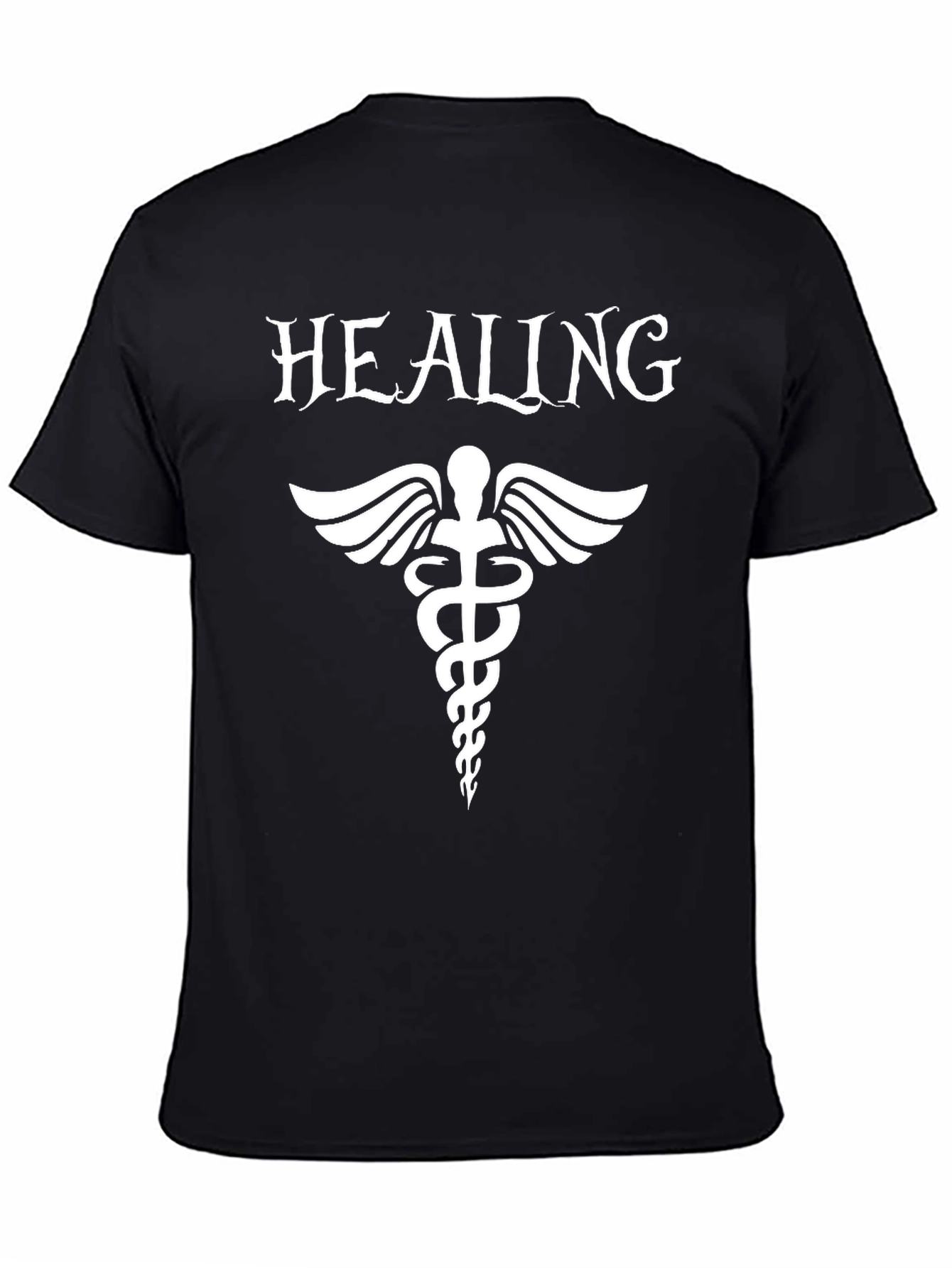 Healing Caduceus Black T-Shirt