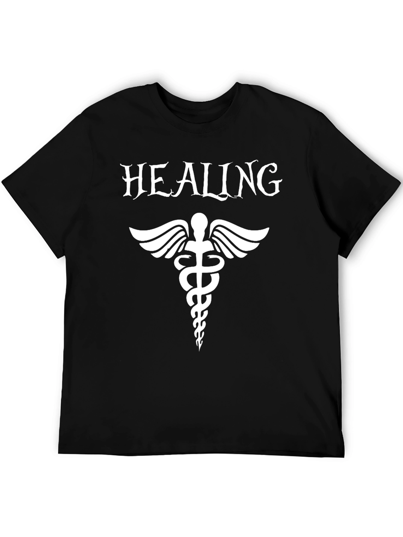 Healing Caduceus Black T-Shirt