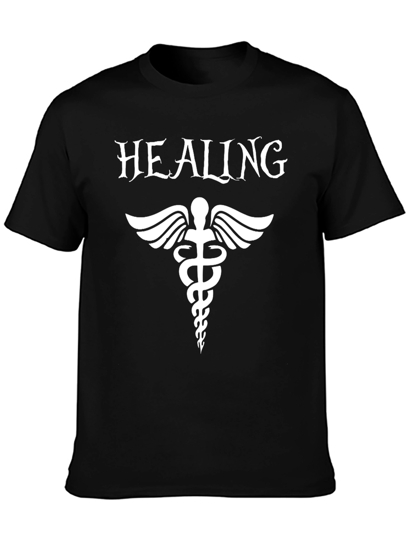 Healing Caduceus Black T-Shirt
