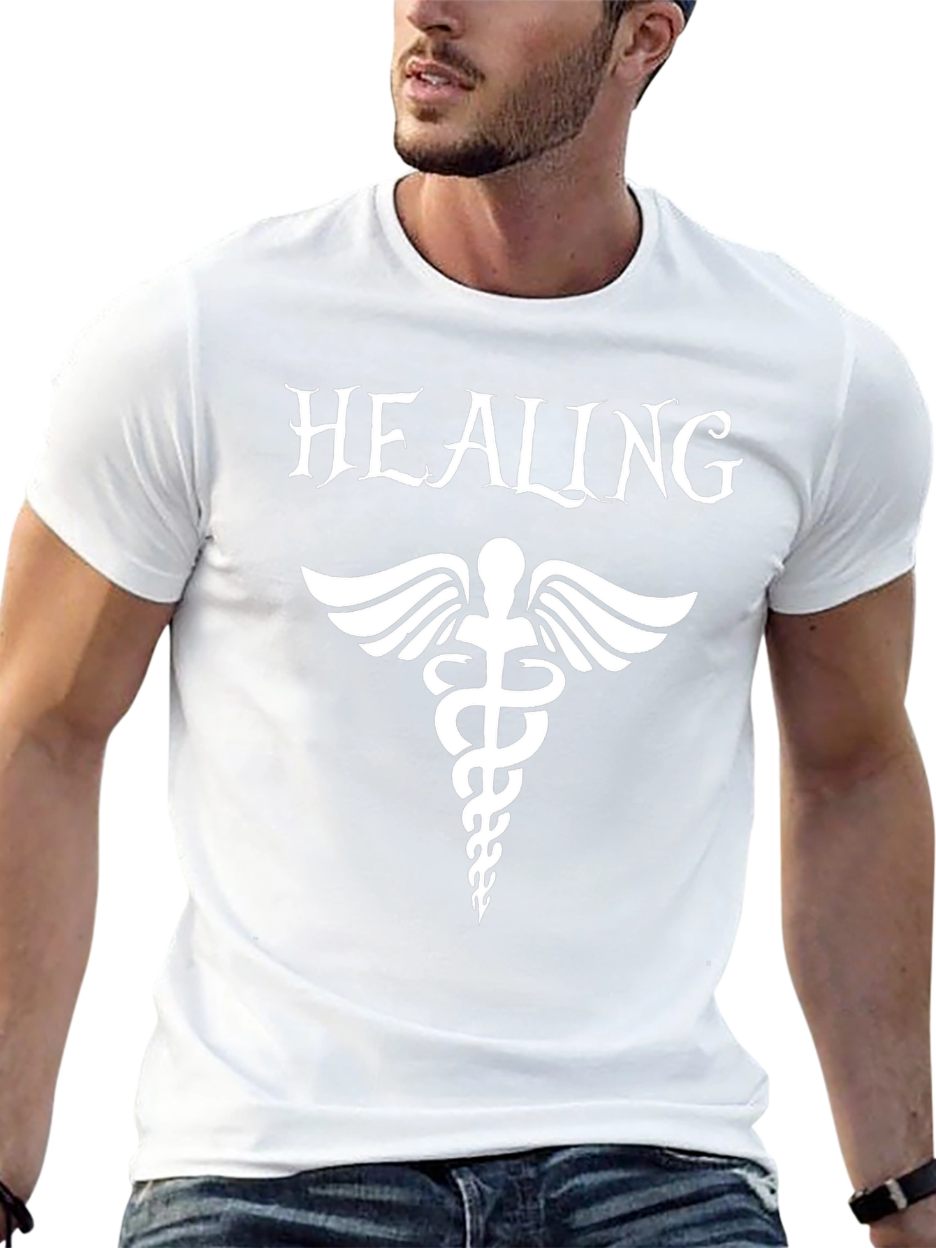 Healing Caduceus Black T-Shirt