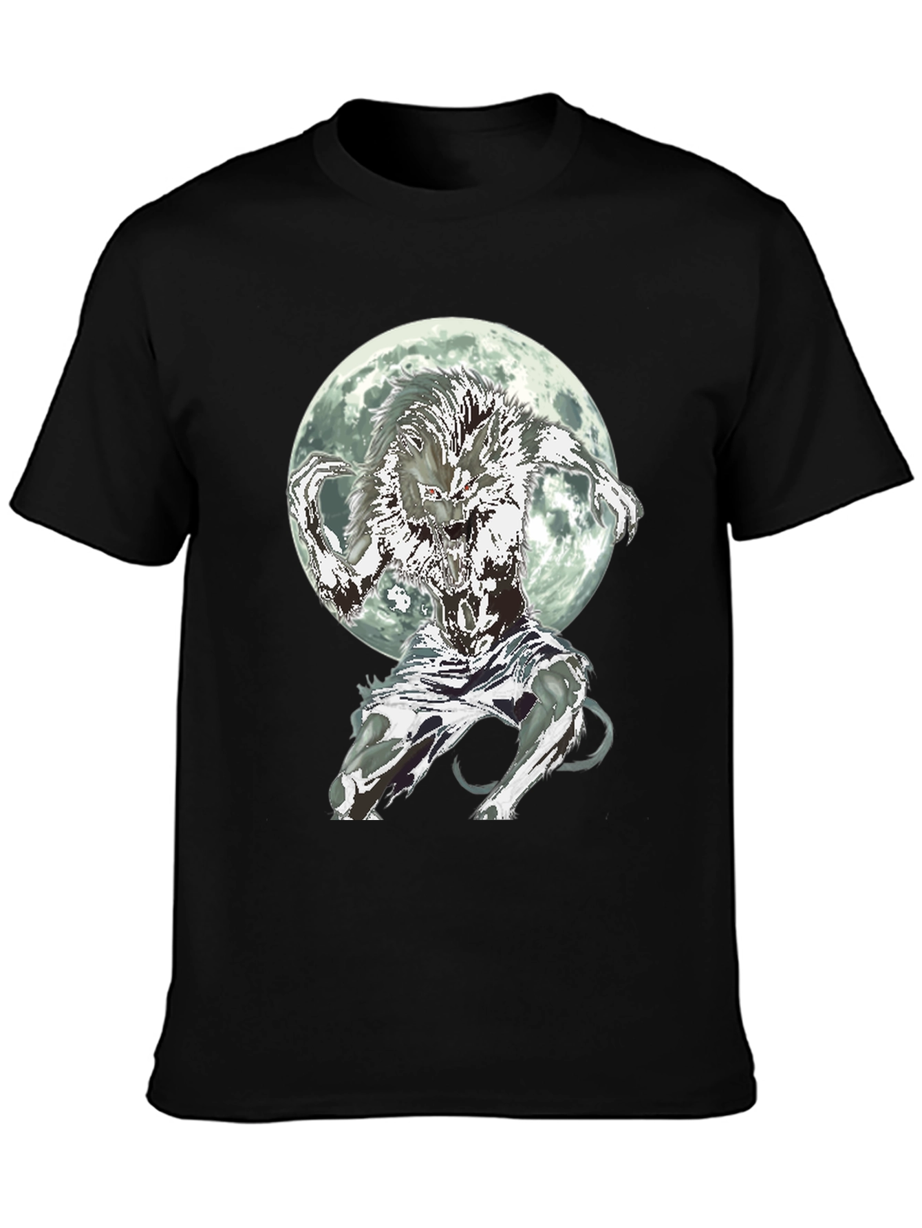Werewolf Moon Graphic Tee - Black Cotton