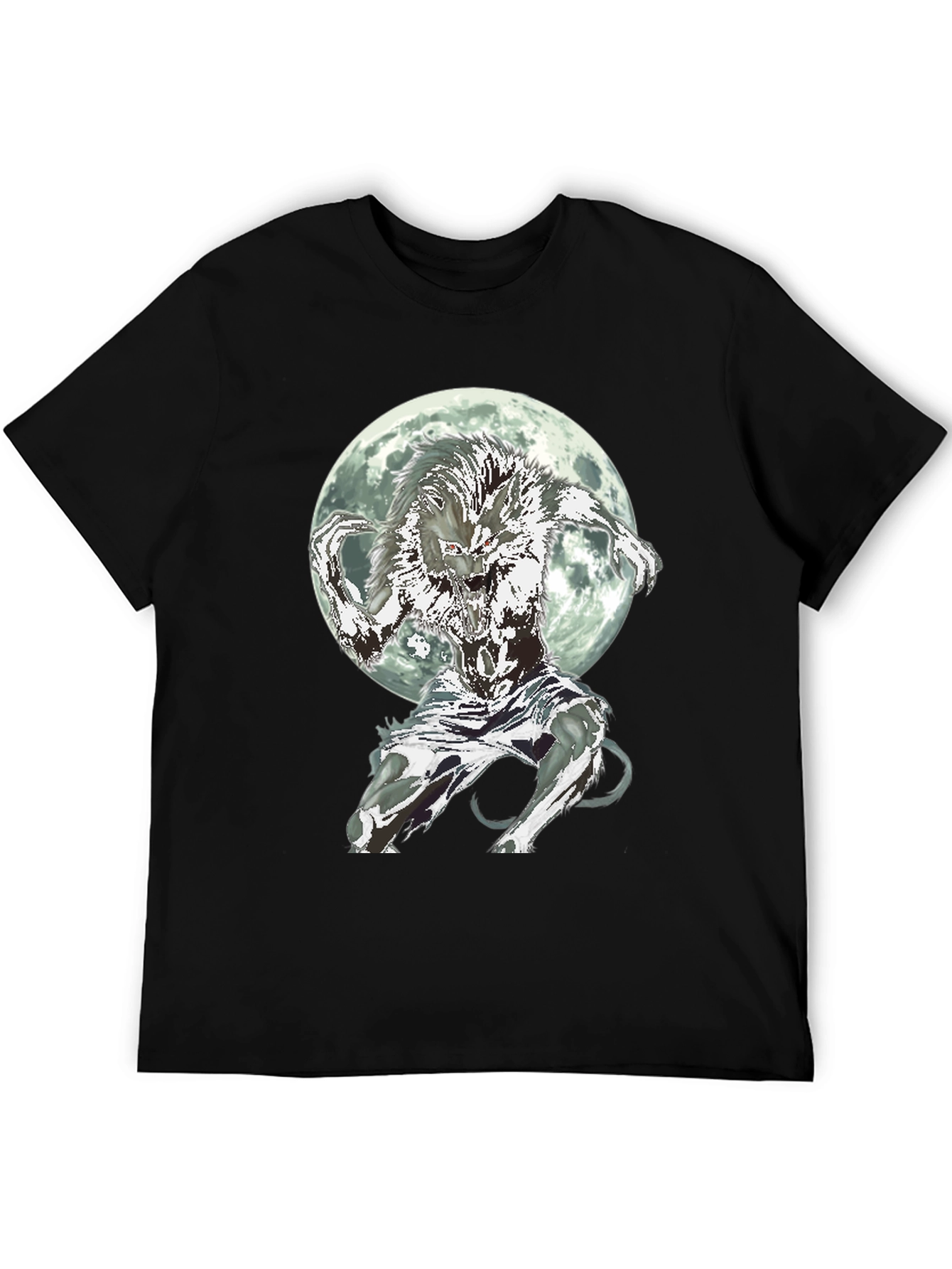 Werewolf Moon Graphic Tee - Black Cotton