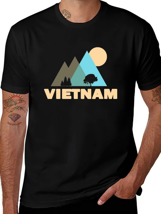 Vietnam Landscape Graphic Black T-Shirt