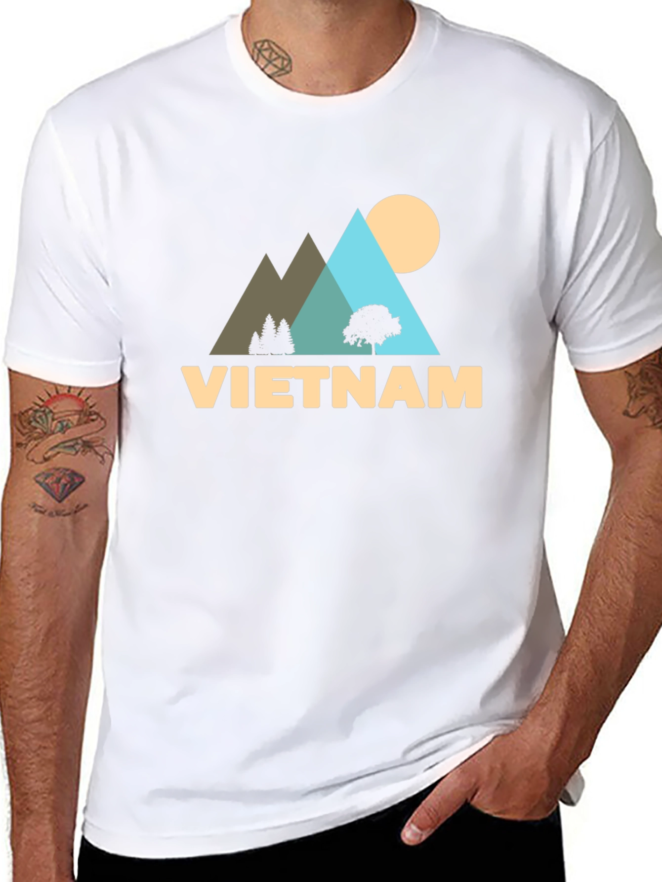 Vietnam Landscape Graphic Black T-Shirt