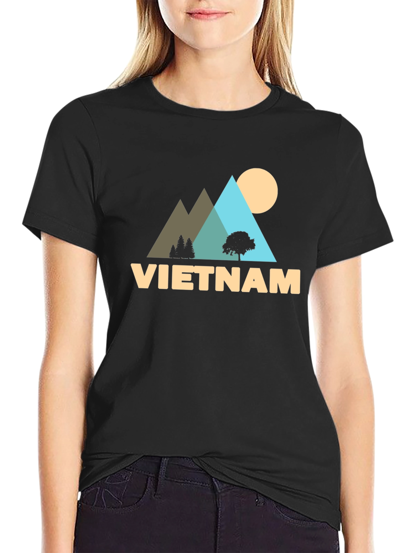 Vietnam Landscape Graphic Black T-Shirt