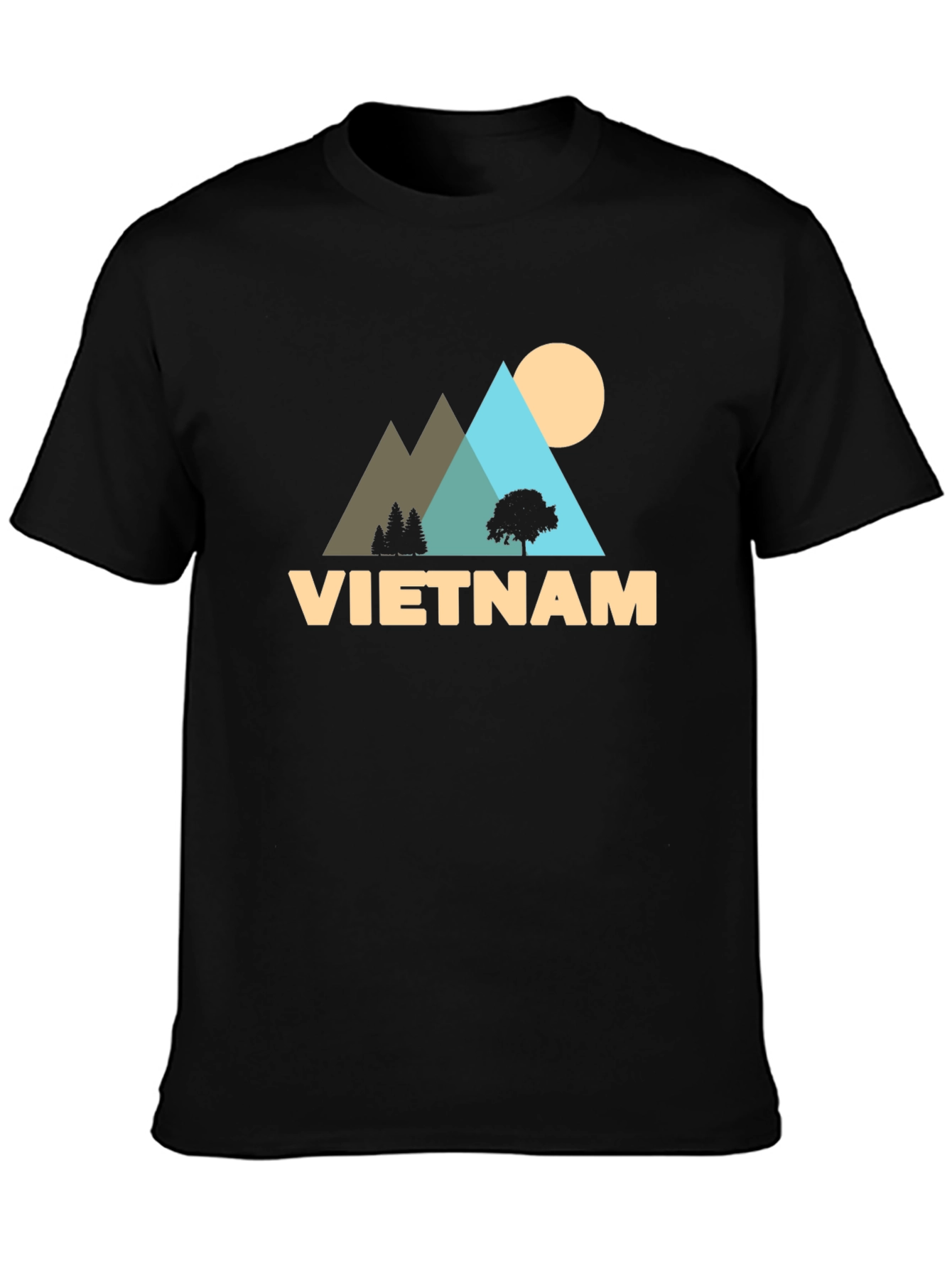 Vietnam Landscape Graphic Black T-Shirt