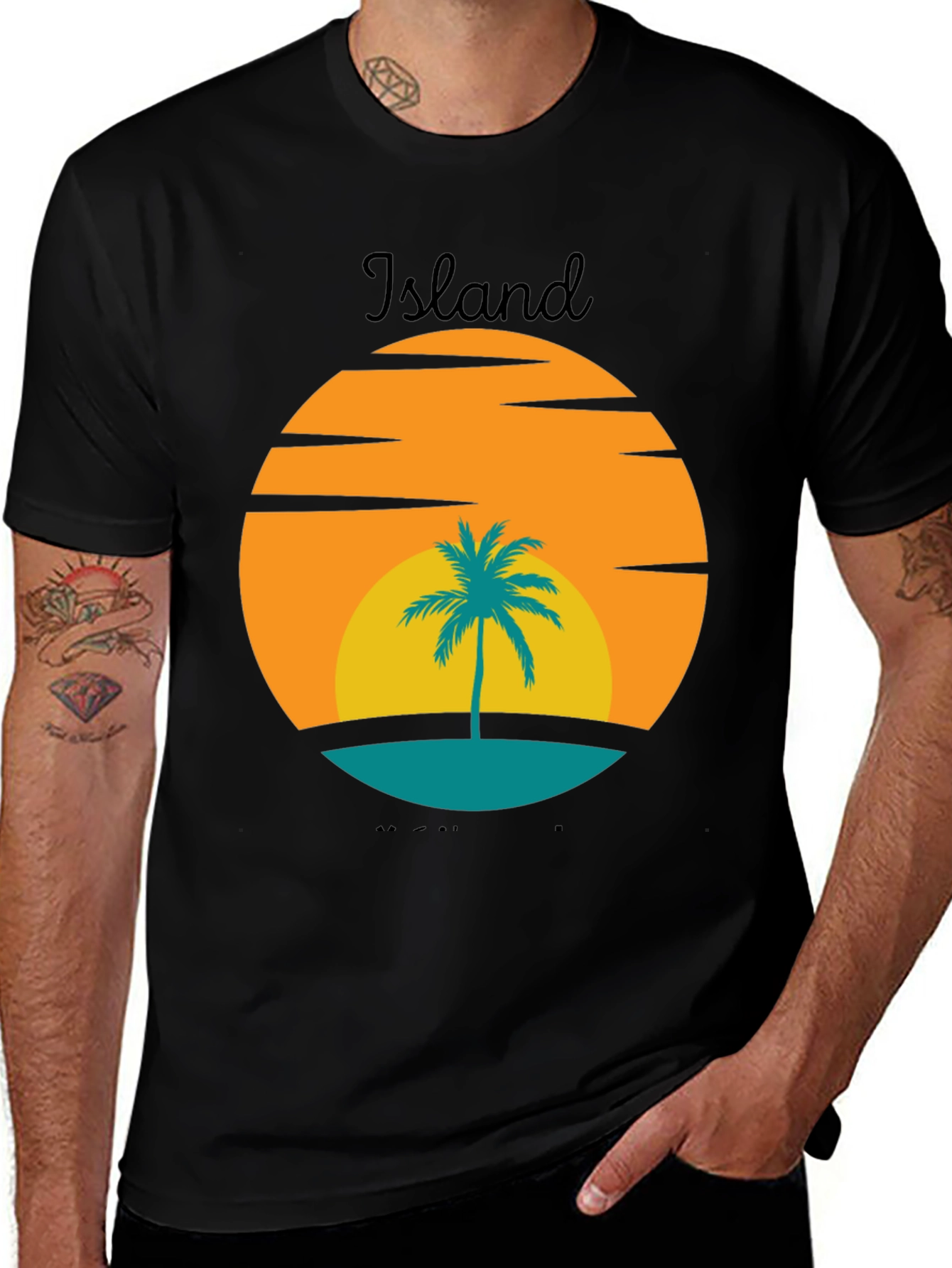 Island Sunset Graphic Tee - Tropical Vibe
