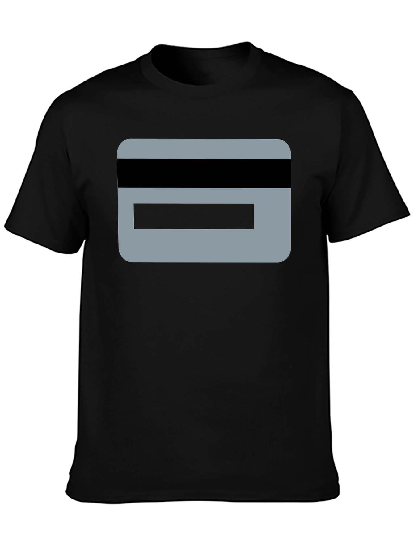 Modern Graphic Tee - Credit Card Design Black T-Shirt
