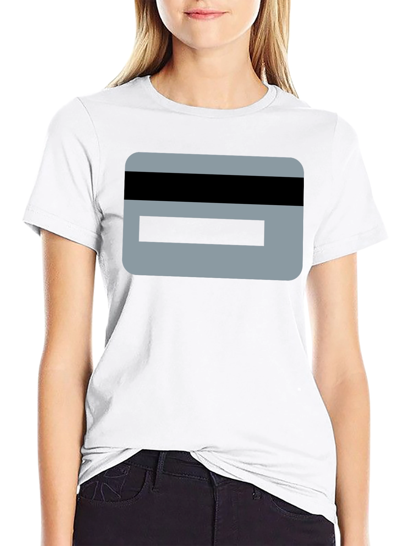 Modern Graphic Tee - Credit Card Design Black T-Shirt