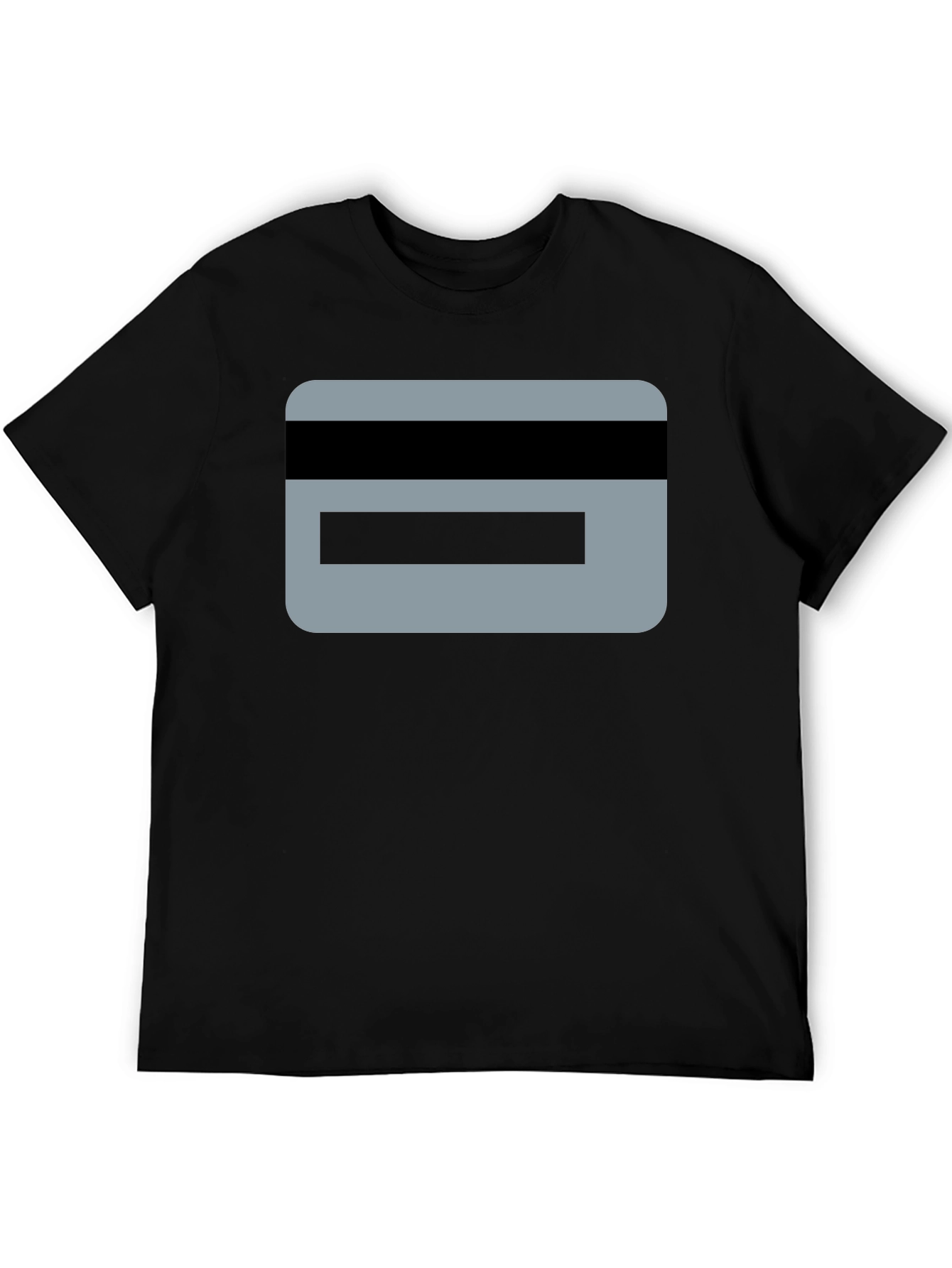 Modern Graphic Tee - Credit Card Design Black T-Shirt