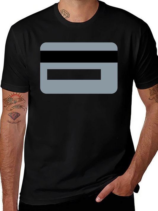 Modern Graphic Tee - Credit Card Design Black T-Shirt