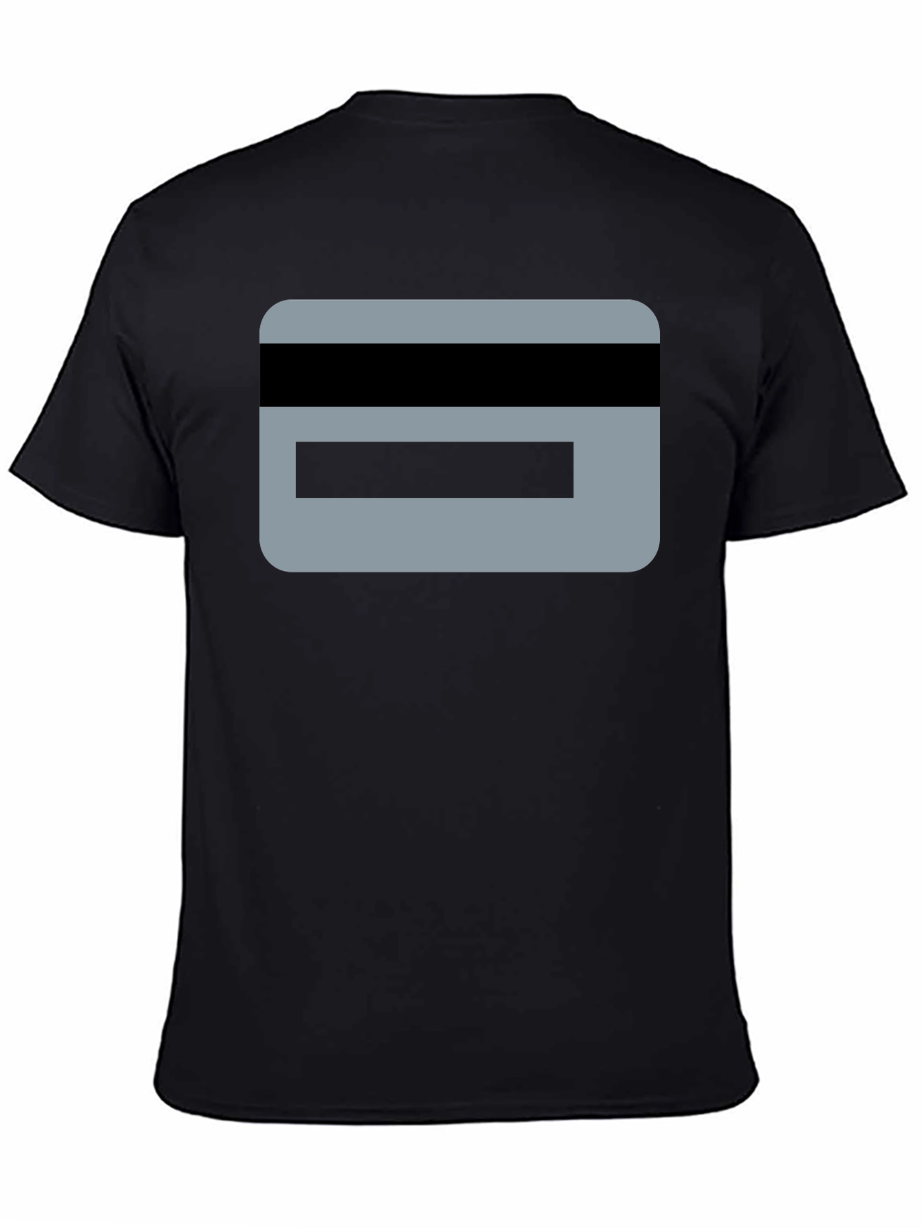 Modern Graphic Tee - Credit Card Design Black T-Shirt