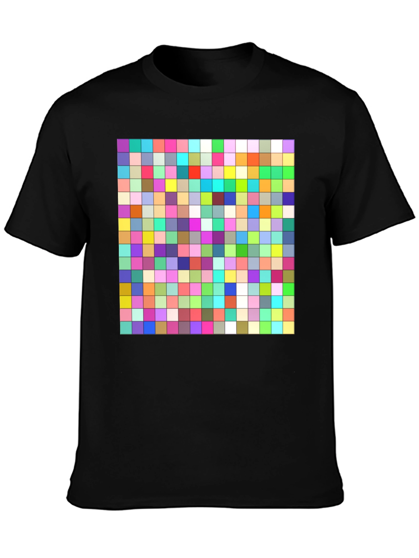 Pixelated Grid Tee - Vibrant Graphic T-Shirt