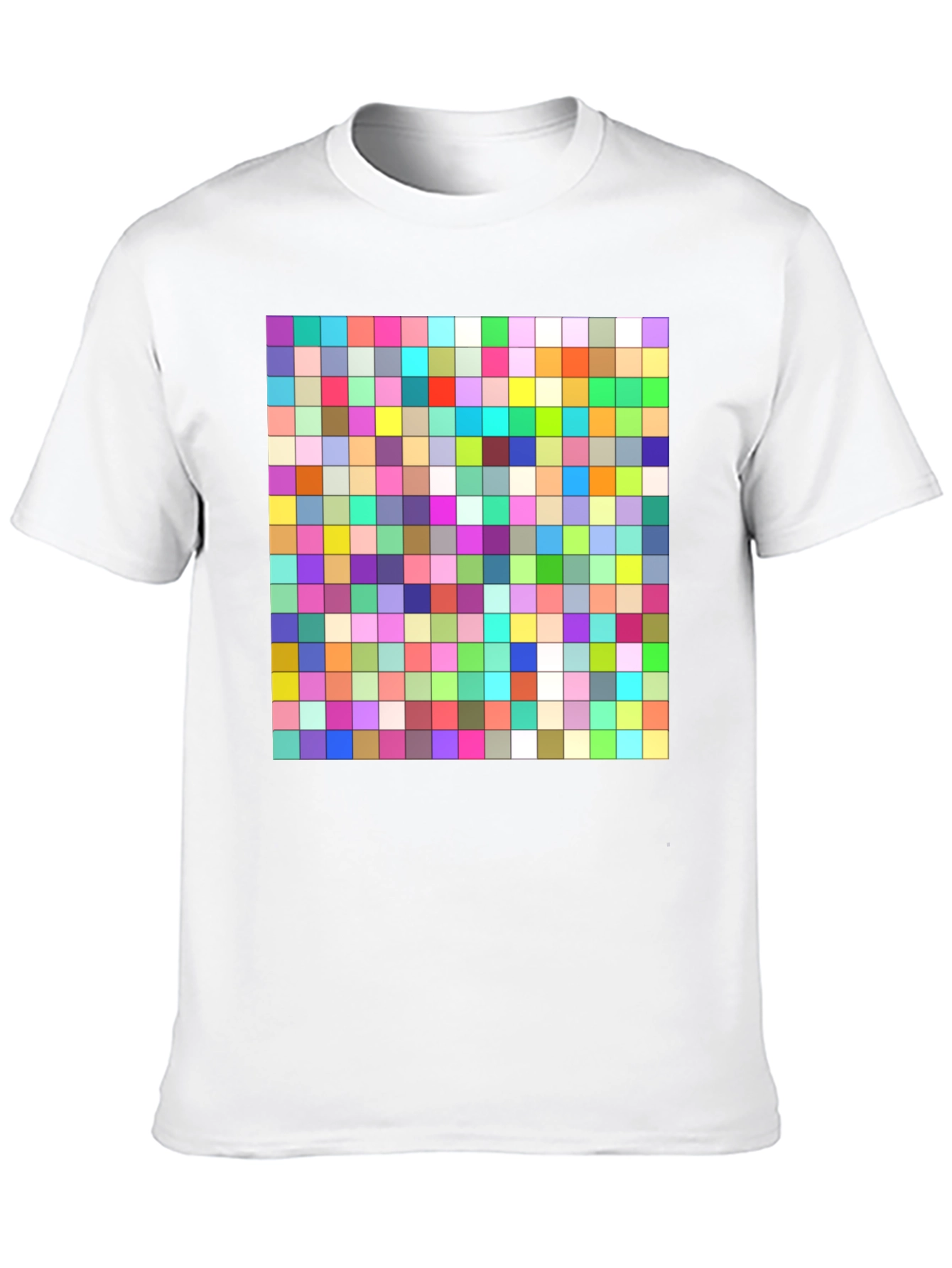 Pixelated Grid Tee - Vibrant Graphic T-Shirt