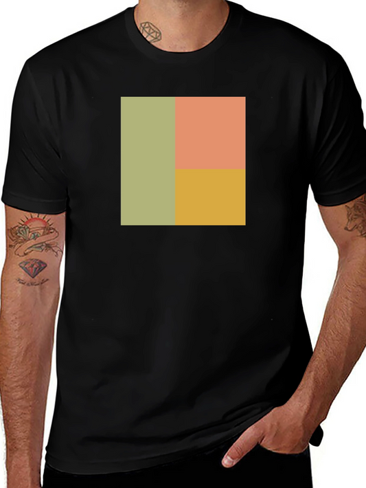 Modern Color Block Tee - Minimalist Graphic T-Shirt