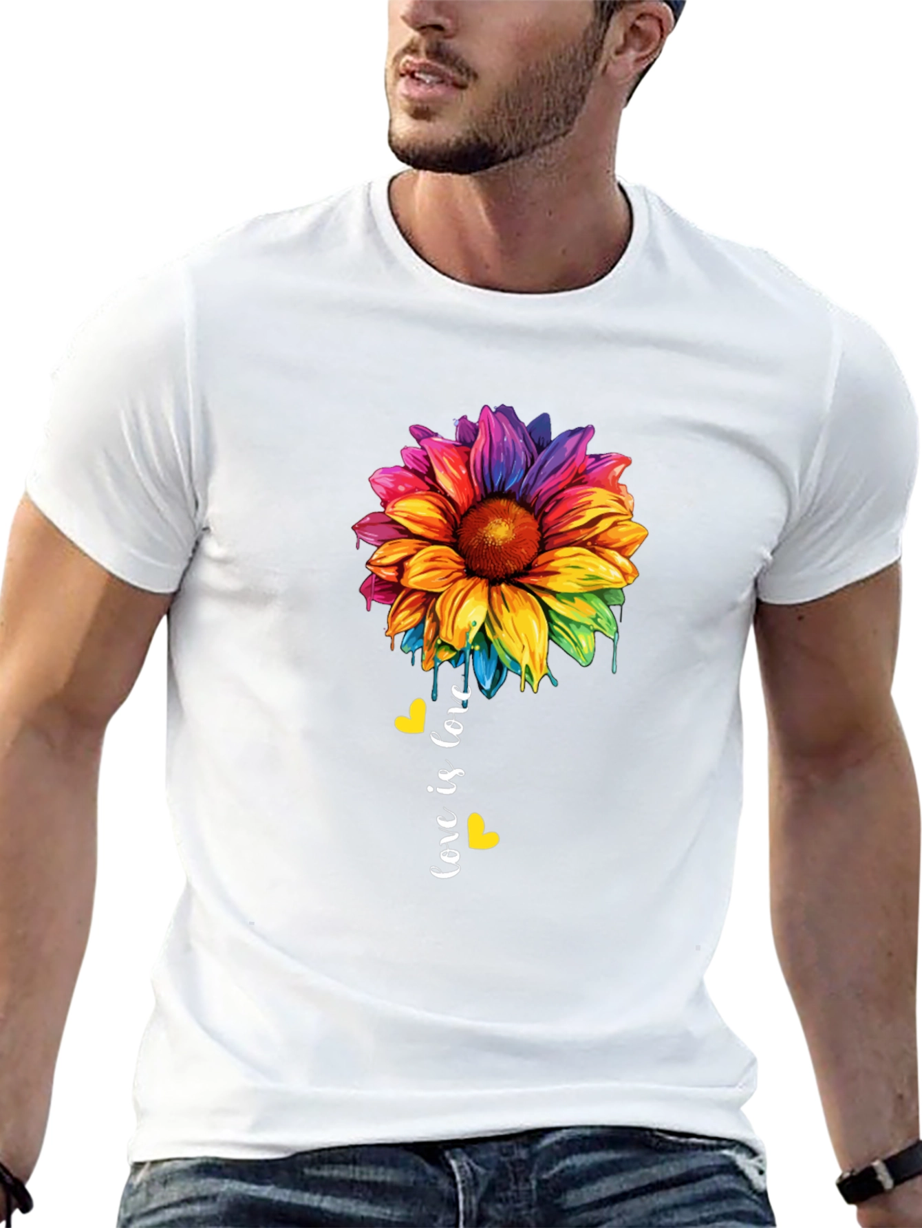 Love Is Love Rainbow Sunflower Tee