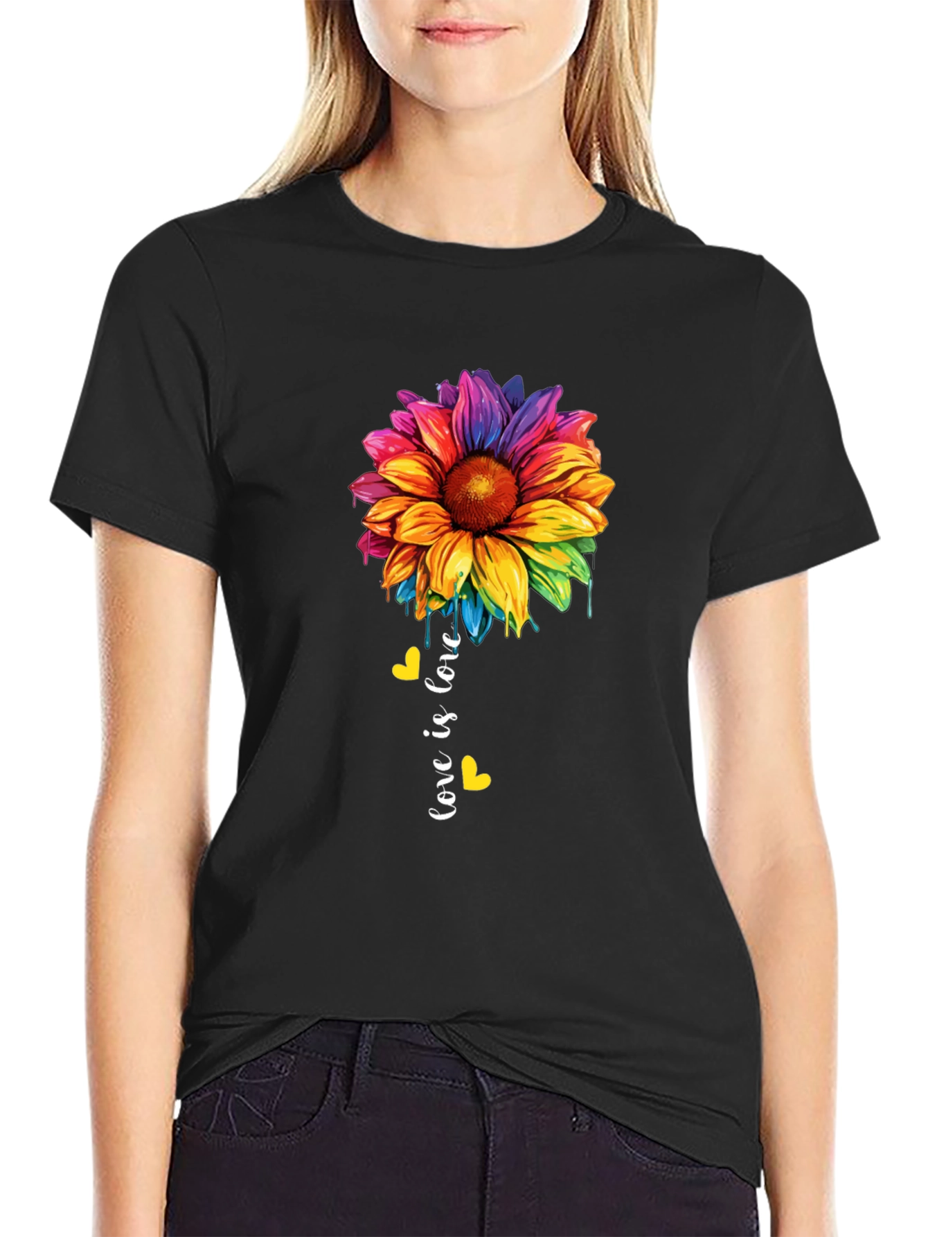 Love Is Love Rainbow Sunflower Tee