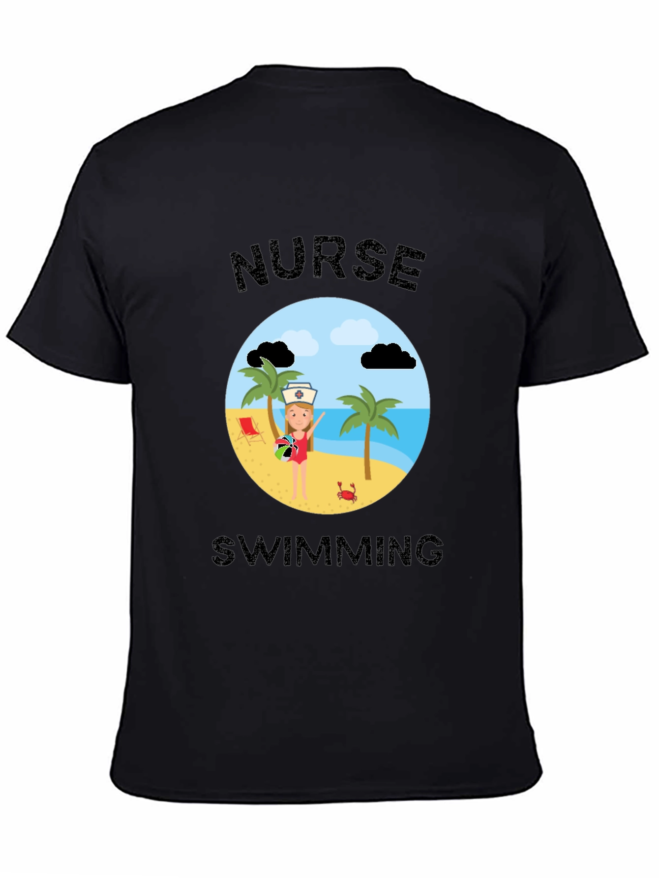 Nurse Swimming Graphic T-Shirt - Beach Vacation Apparel