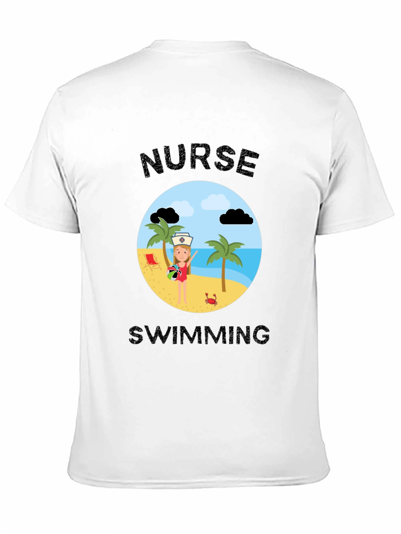 Nurse Swimming Graphic T-Shirt - Beach Vacation Apparel