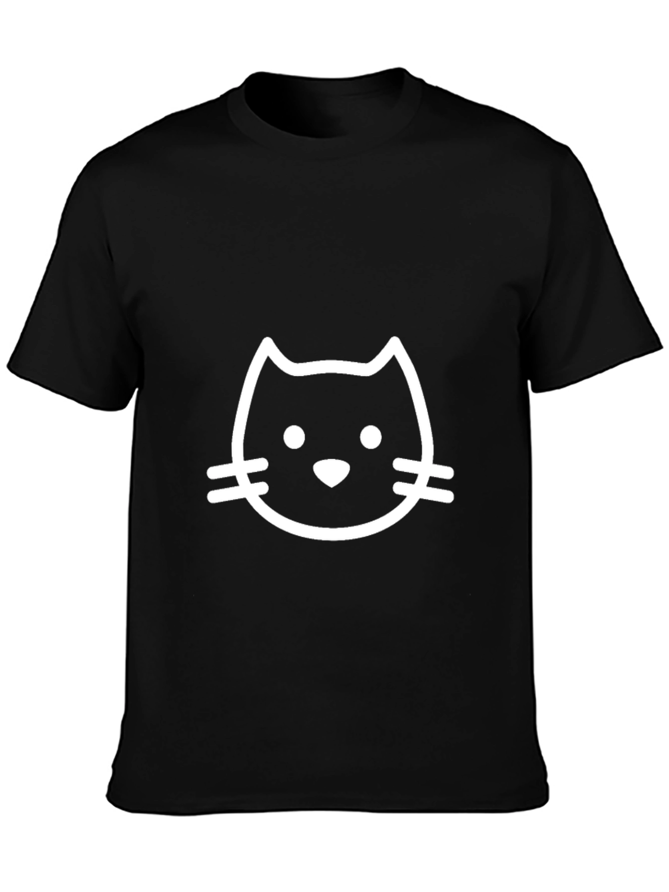 Black T-Shirt with Cute Cat Graphic
