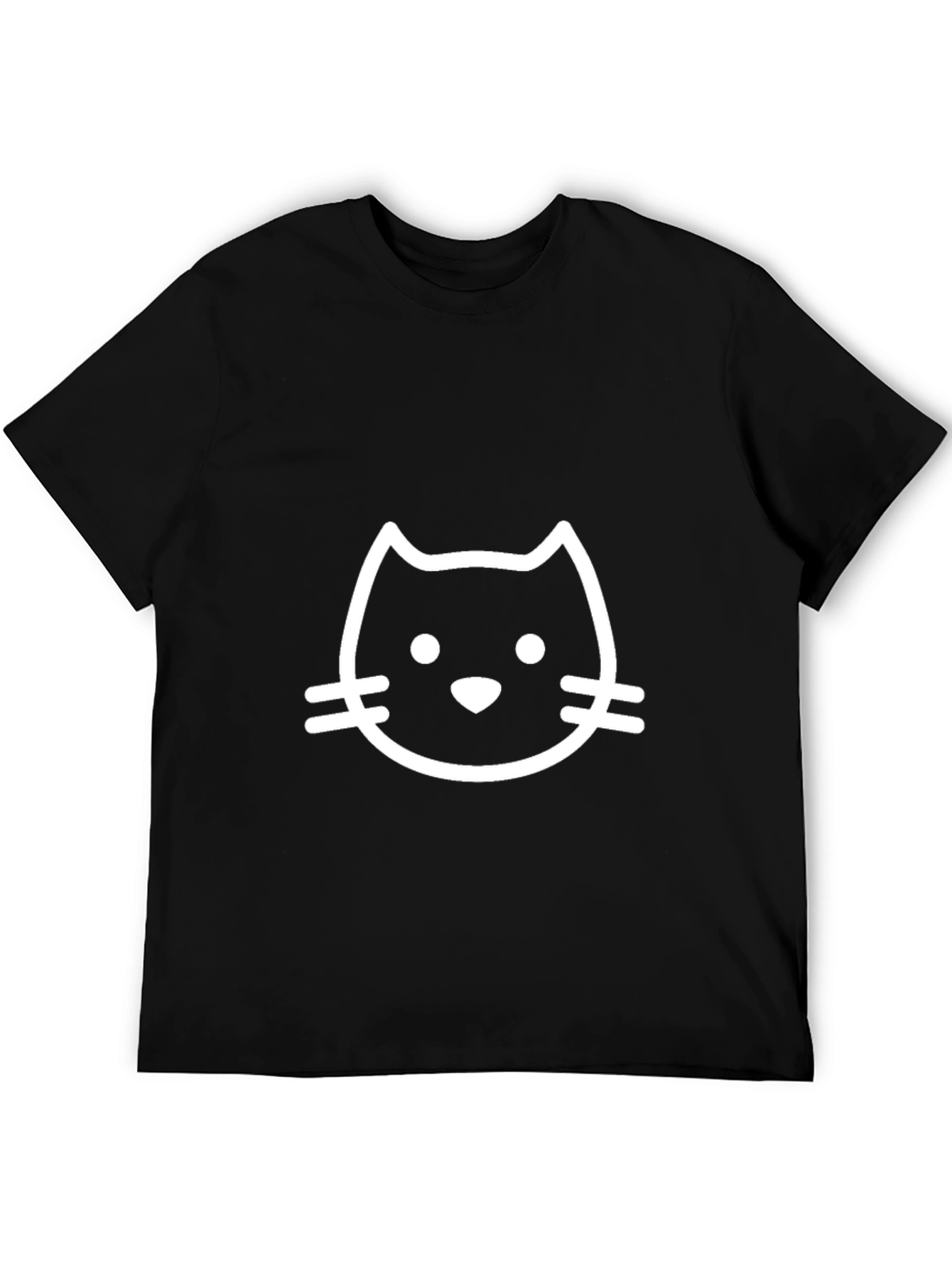 Black T-Shirt with Cute Cat Graphic