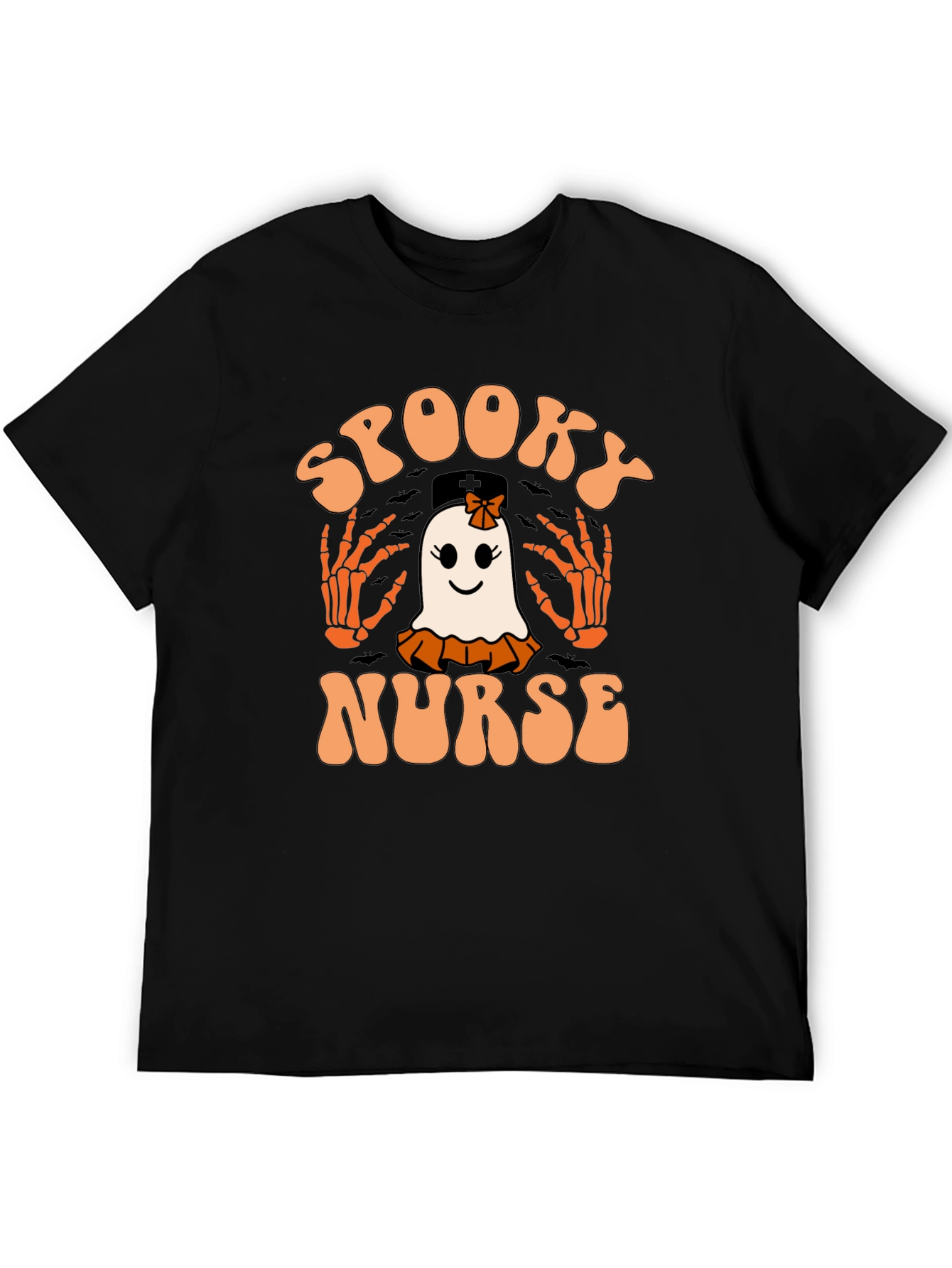 Spooky Nurse Halloween T-Shirt - Ghost Graphic Tee