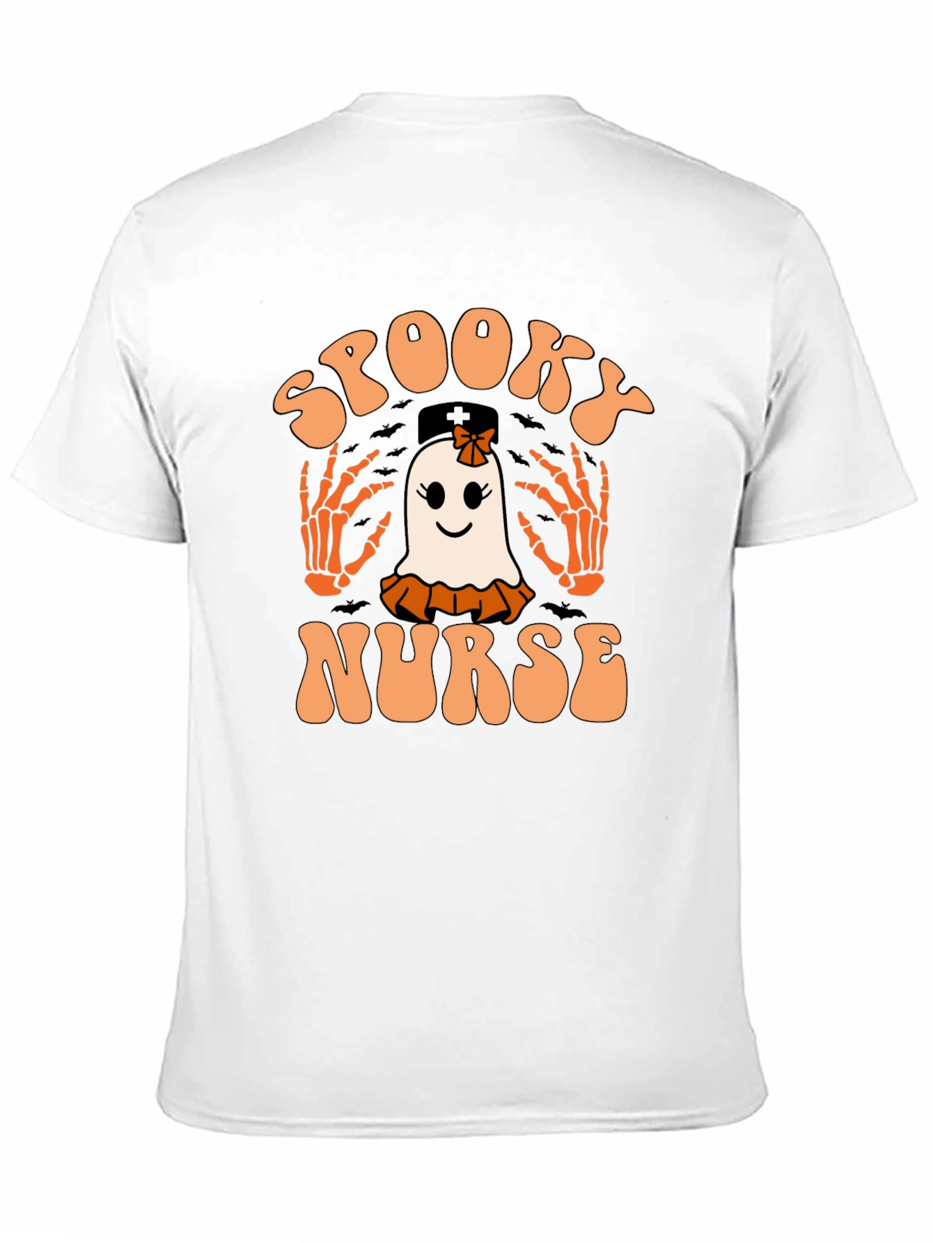Spooky Nurse Halloween T-Shirt - Ghost Graphic Tee