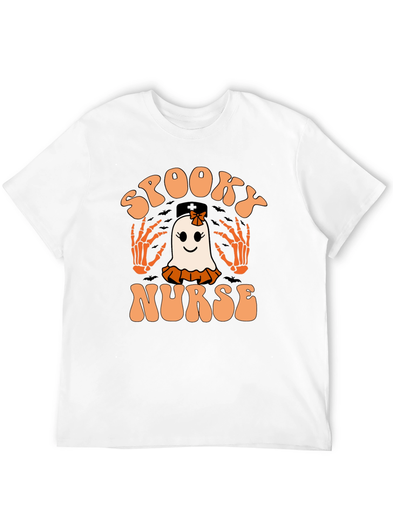 Spooky Nurse Halloween T-Shirt - Ghost Graphic Tee