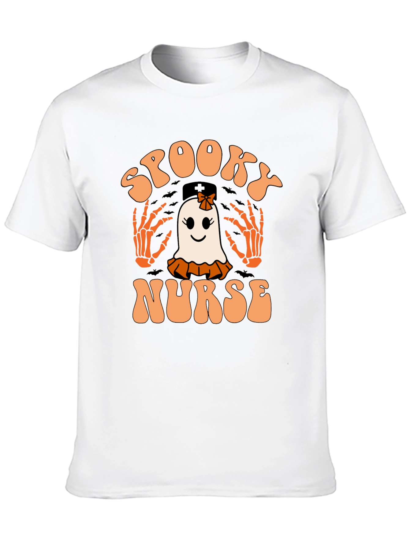 Spooky Nurse Halloween T-Shirt - Ghost Graphic Tee