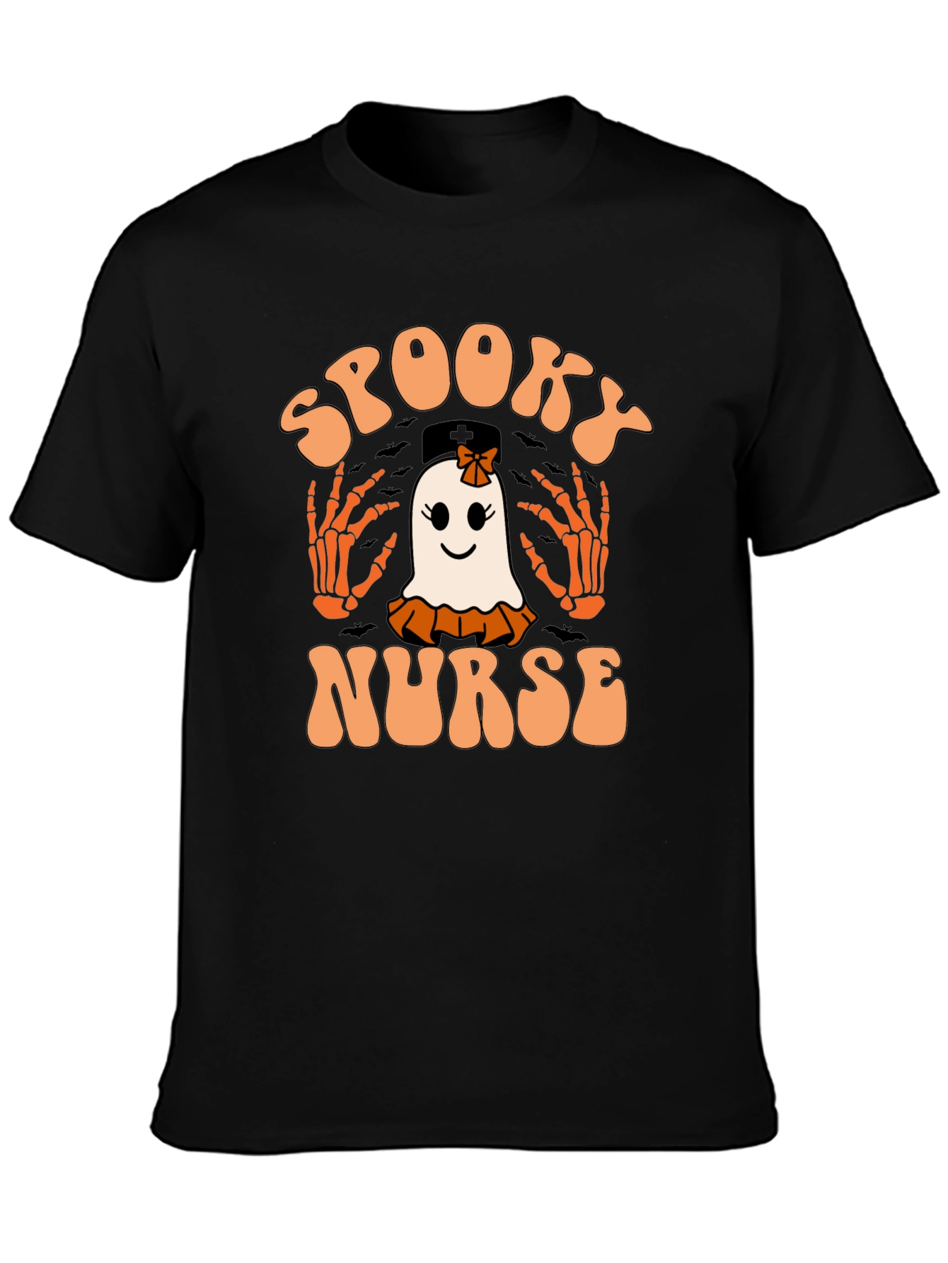 Spooky Nurse Halloween T-Shirt - Ghost Graphic Tee