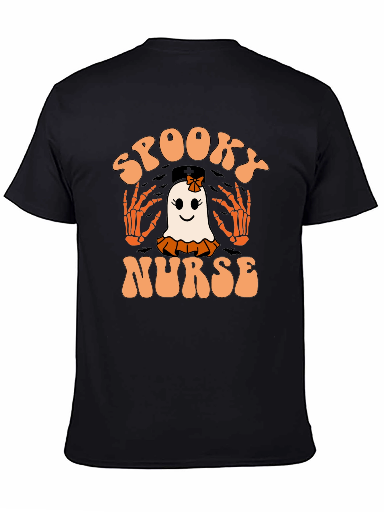 Spooky Nurse Halloween T-Shirt - Ghost Graphic Tee