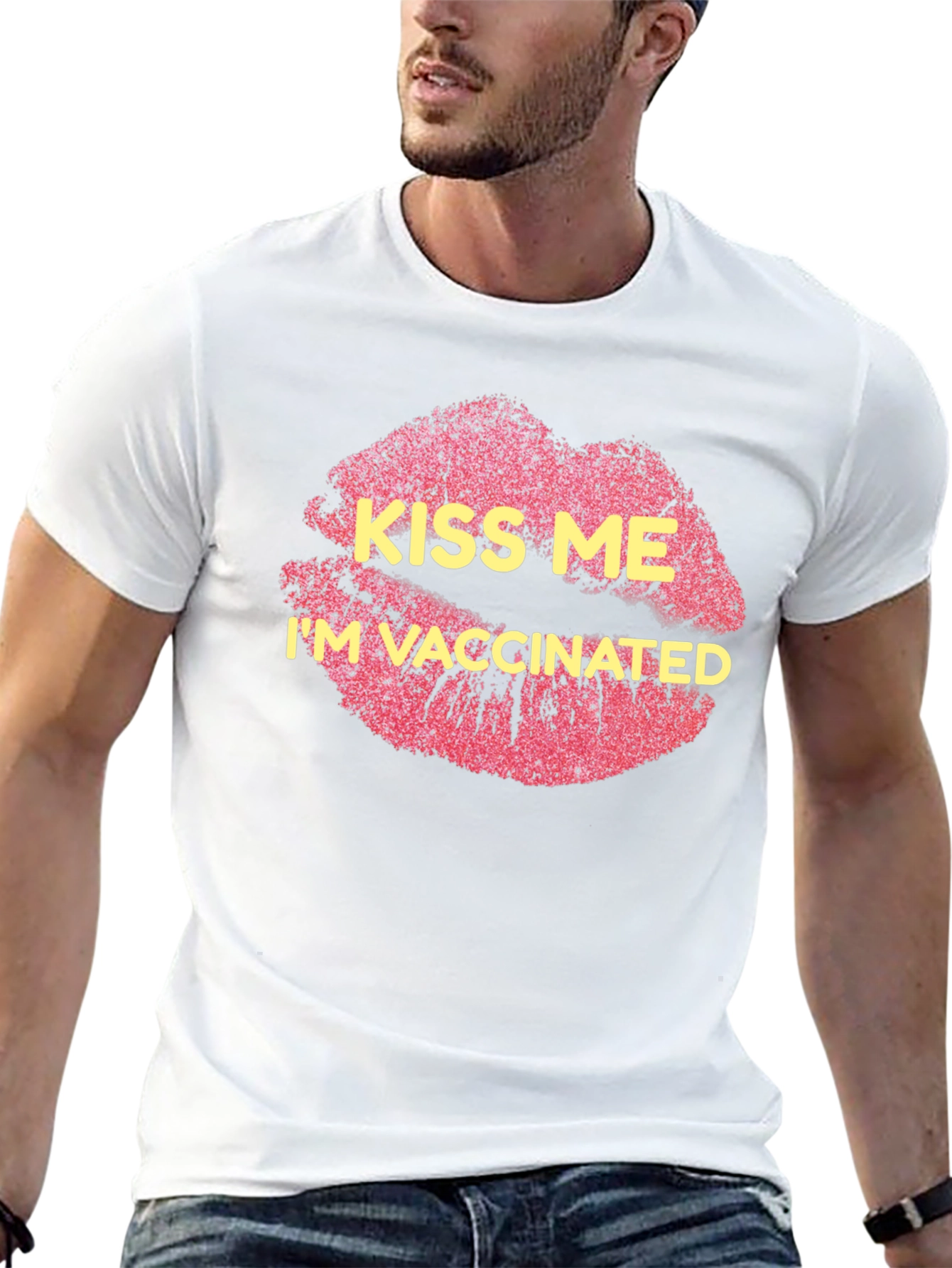 Kiss Me Im Vaccinated Black T-Shirt