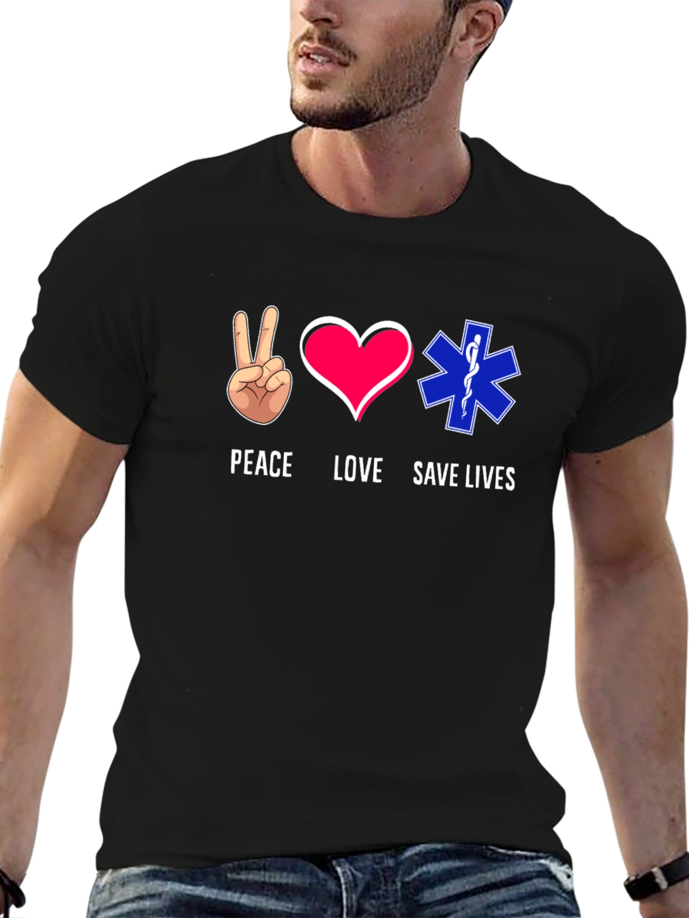 Peace Love Save Lives Graphic T-Shirt