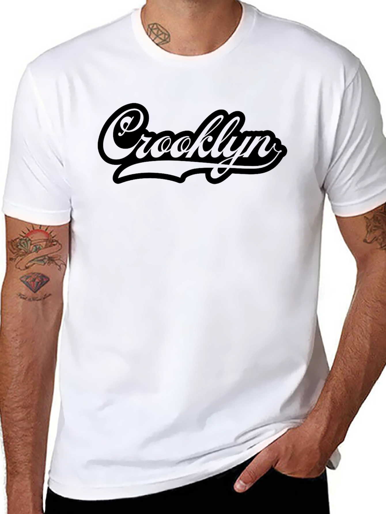 Crooklyn Black Graphic Tee - Mens Short Sleeve