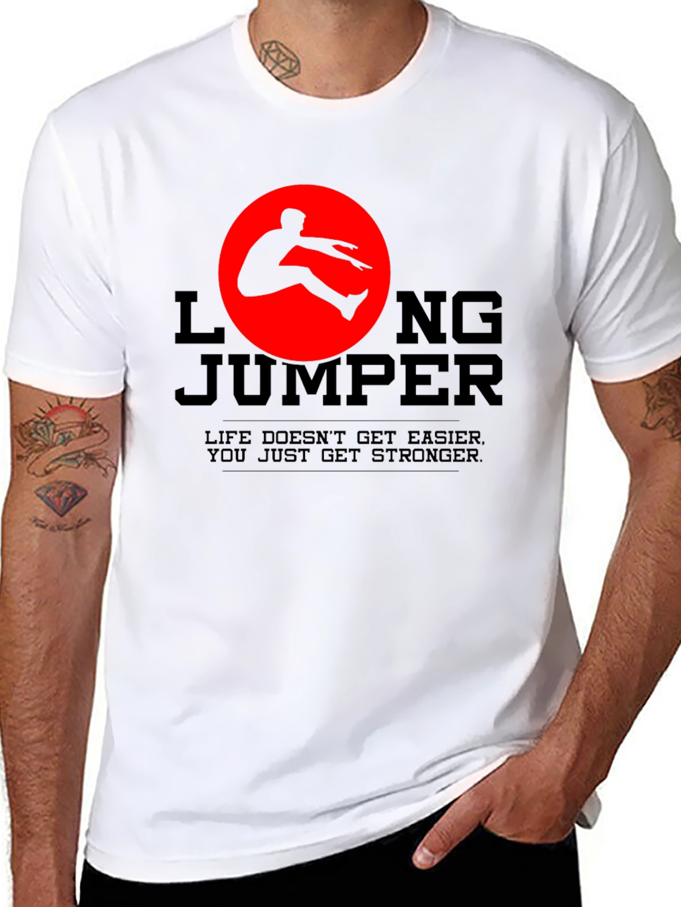 Long Jumper Graphic Tee - Life Gets Stronger