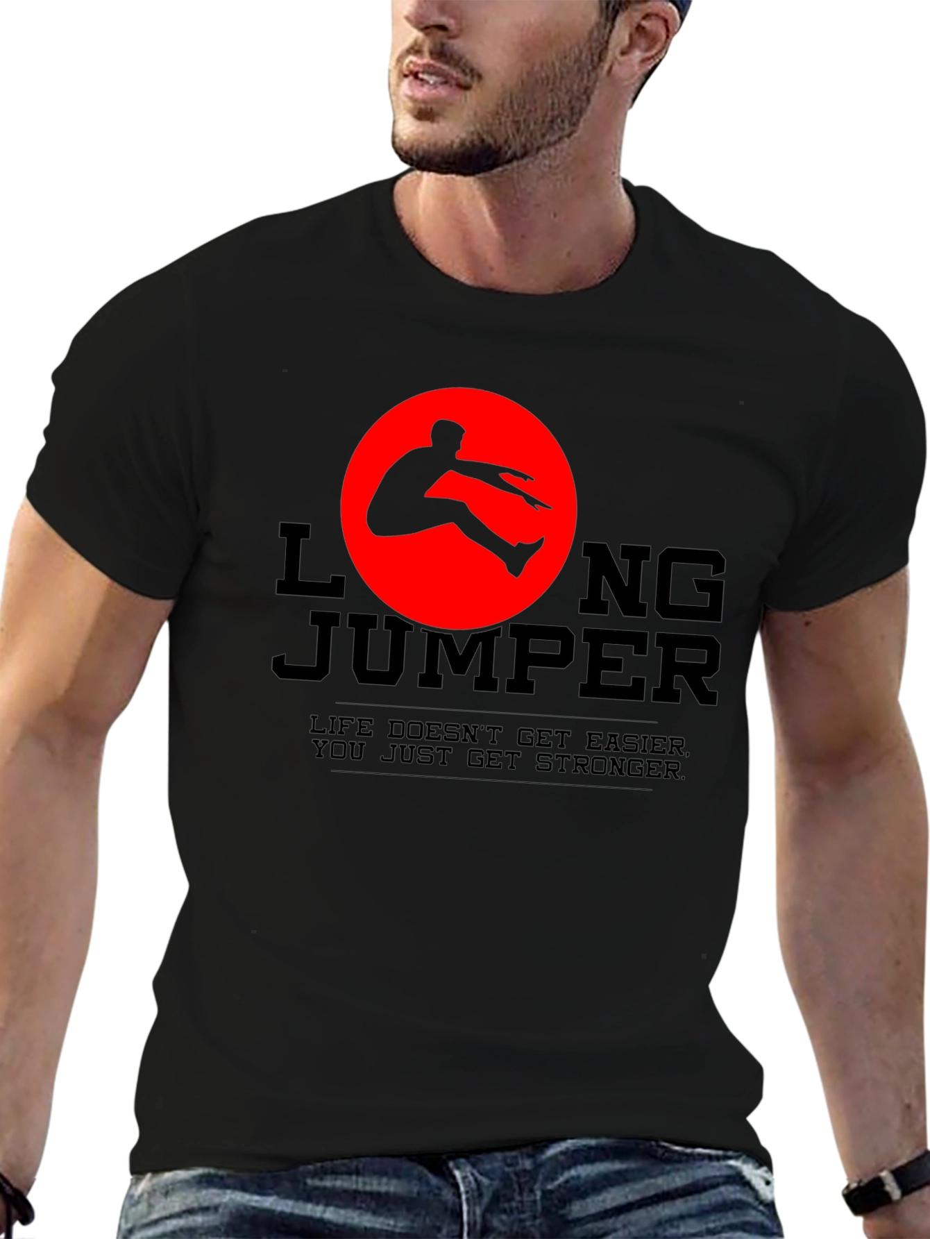 Long Jumper Graphic Tee - Life Gets Stronger
