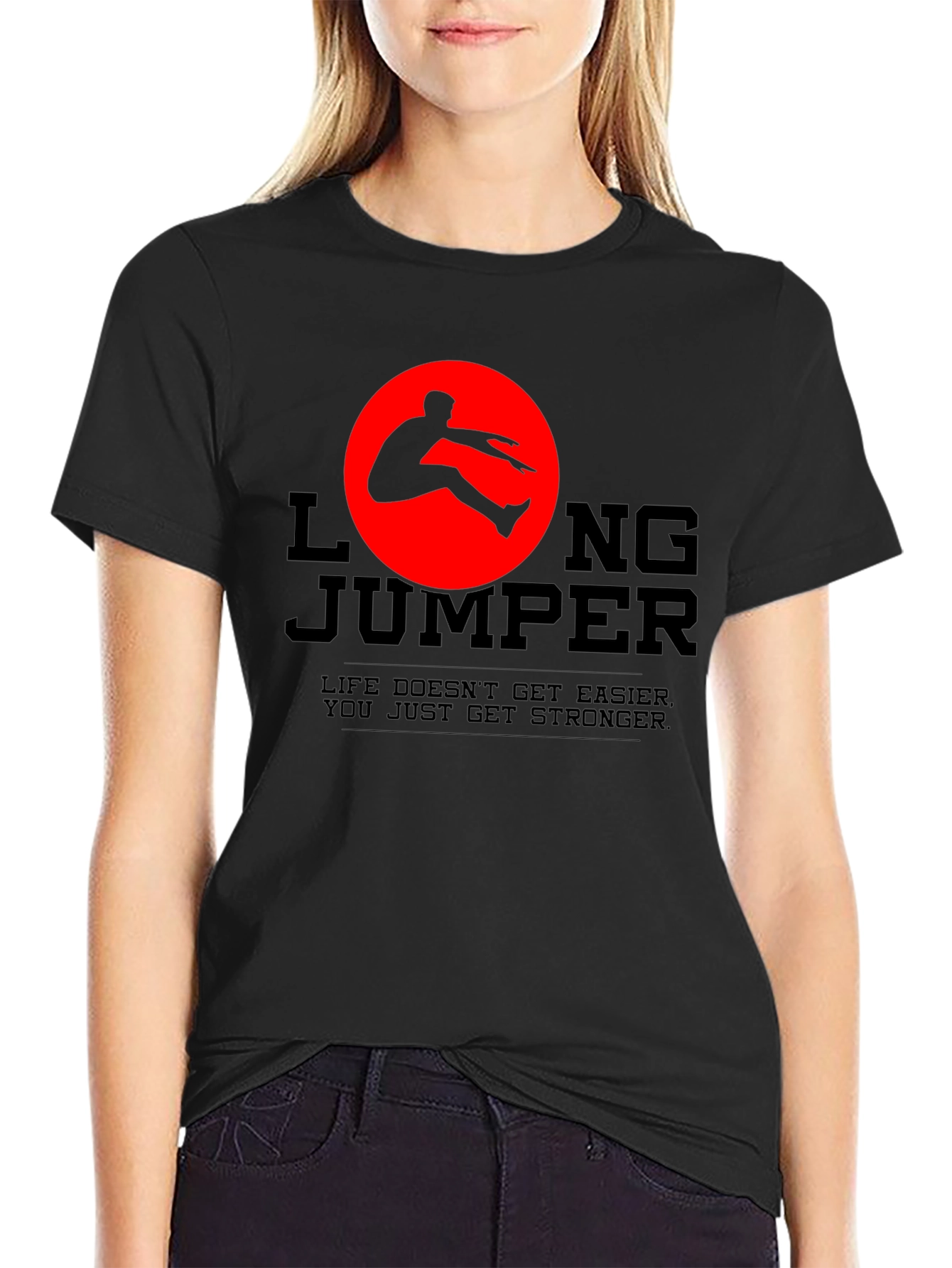Long Jumper Graphic Tee - Life Gets Stronger