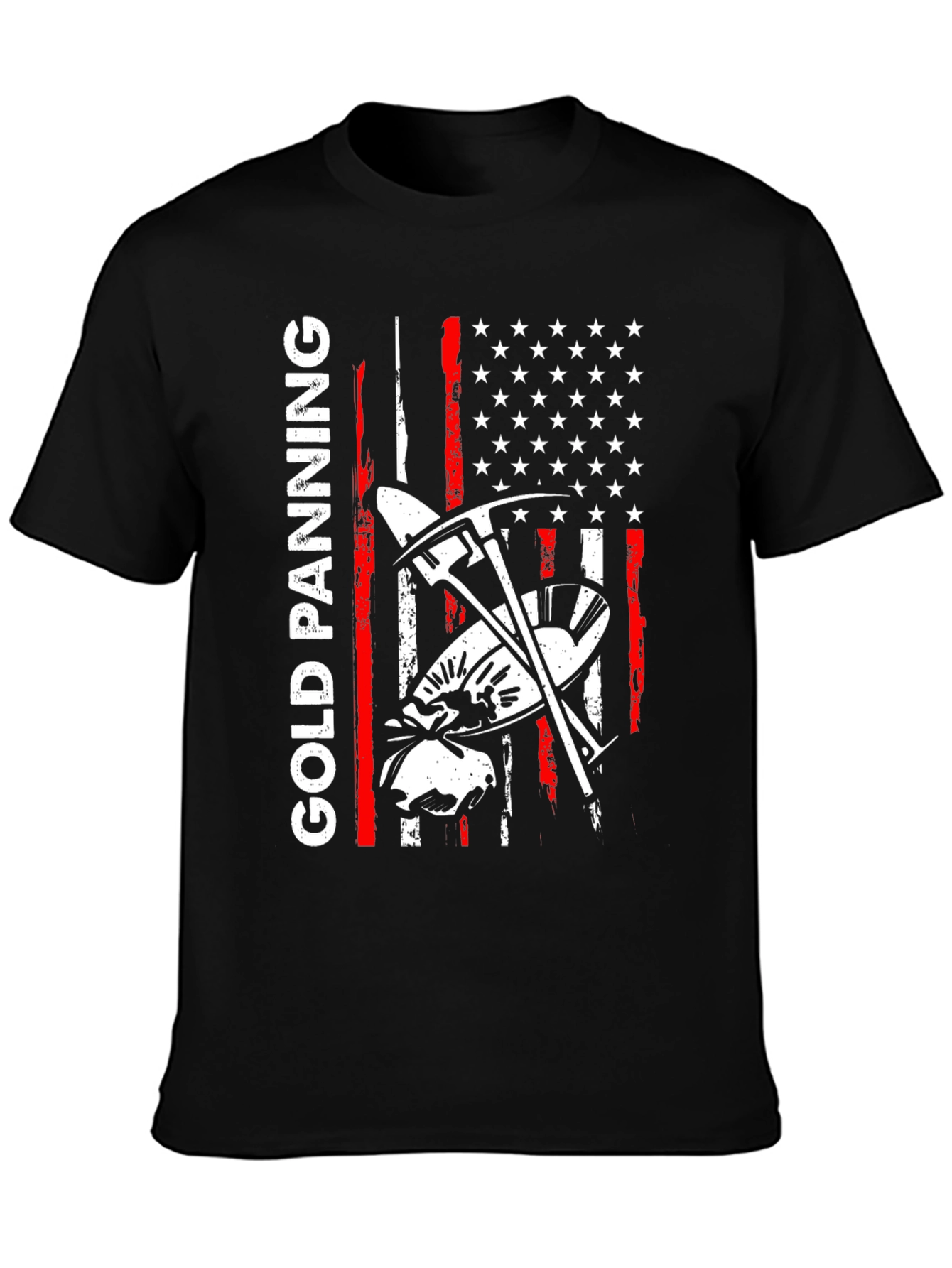 Gold Panning American Flag Graphic Tee