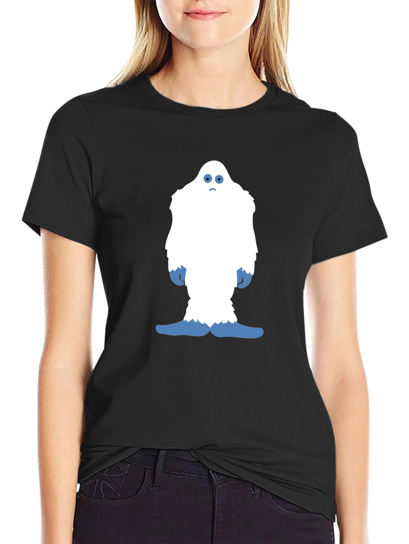 Funny Yeti Graphic Tee - Black Cotton T-Shirt