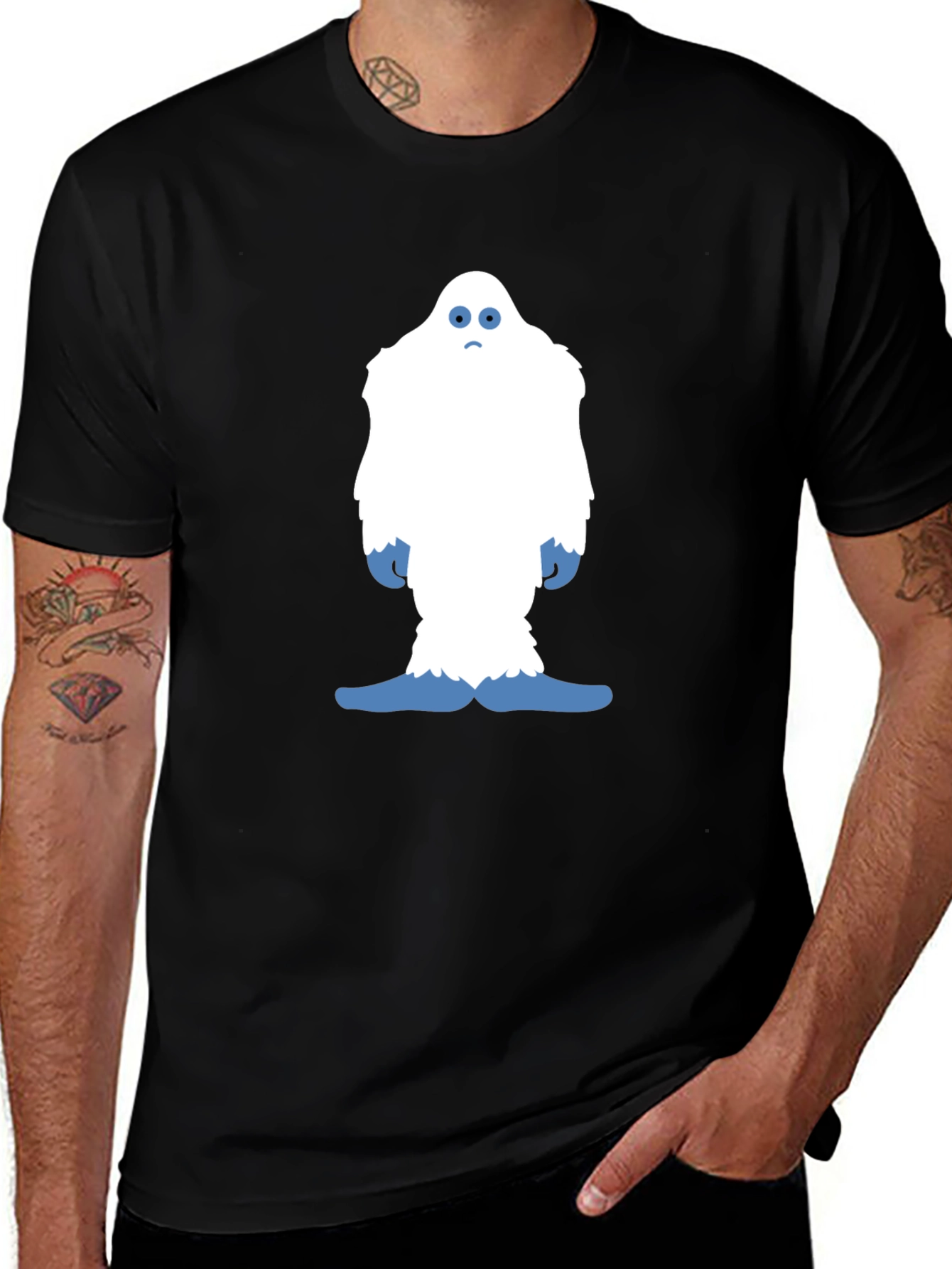 Funny Yeti Graphic Tee - Black Cotton T-Shirt
