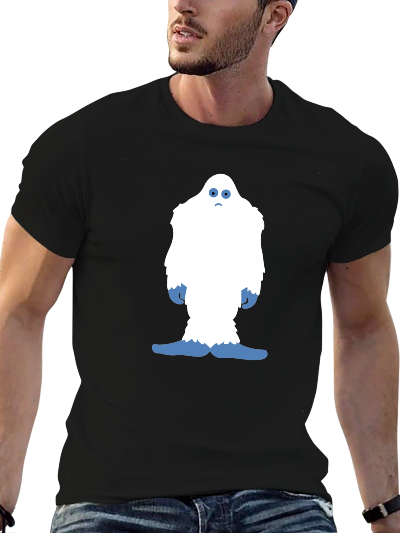 Funny Yeti Graphic Tee - Black Cotton T-Shirt