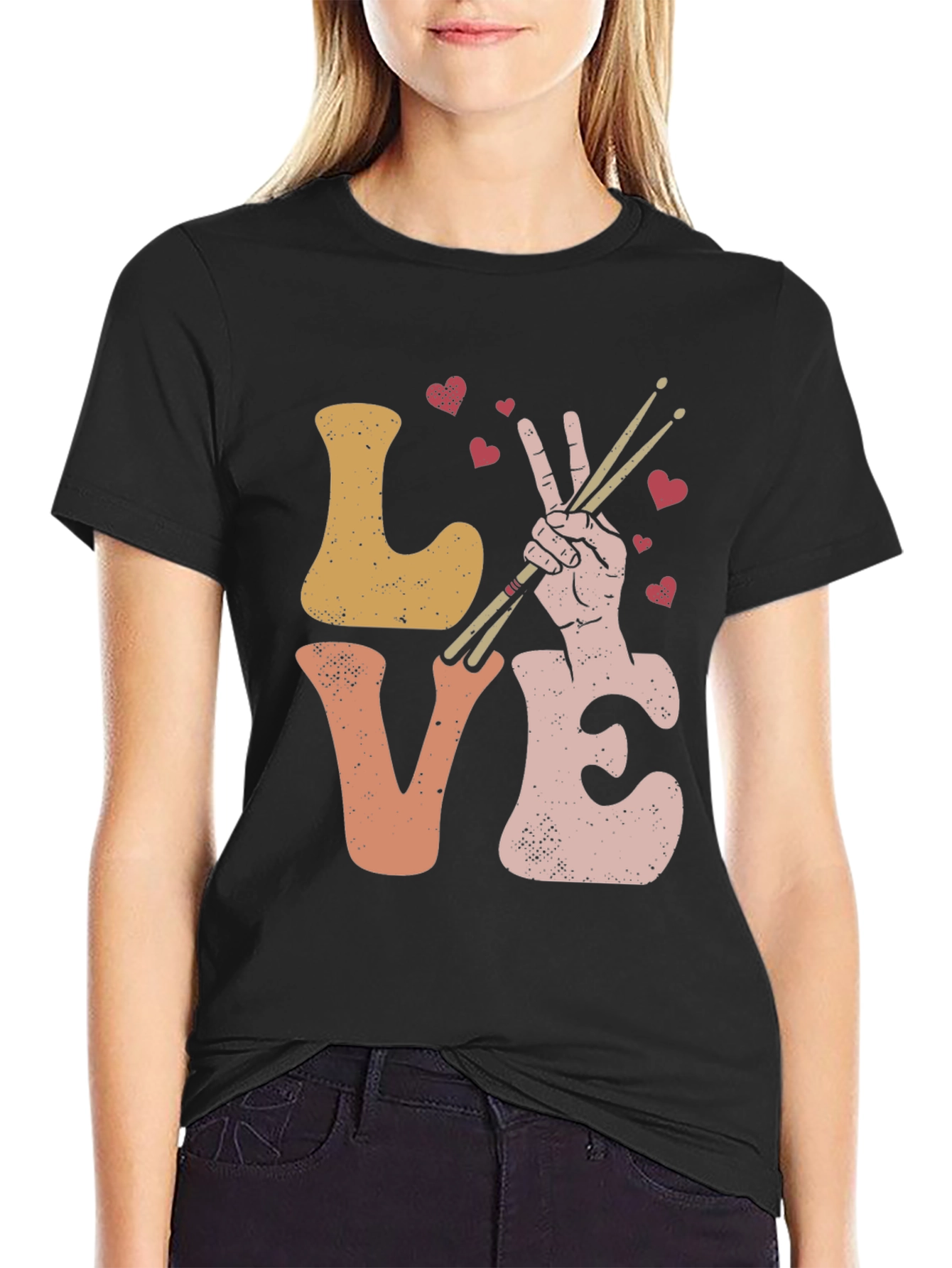 Love Drumming T-Shirt - Musical Heart