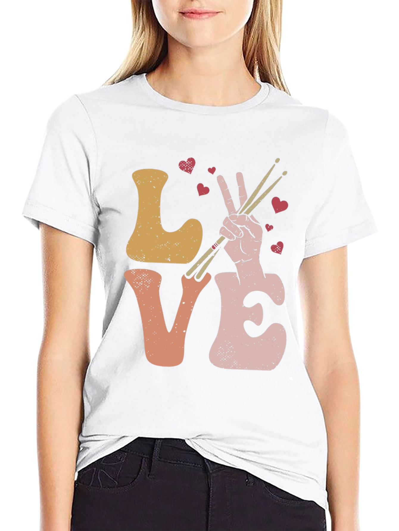 Love Drumming T-Shirt - Musical Heart