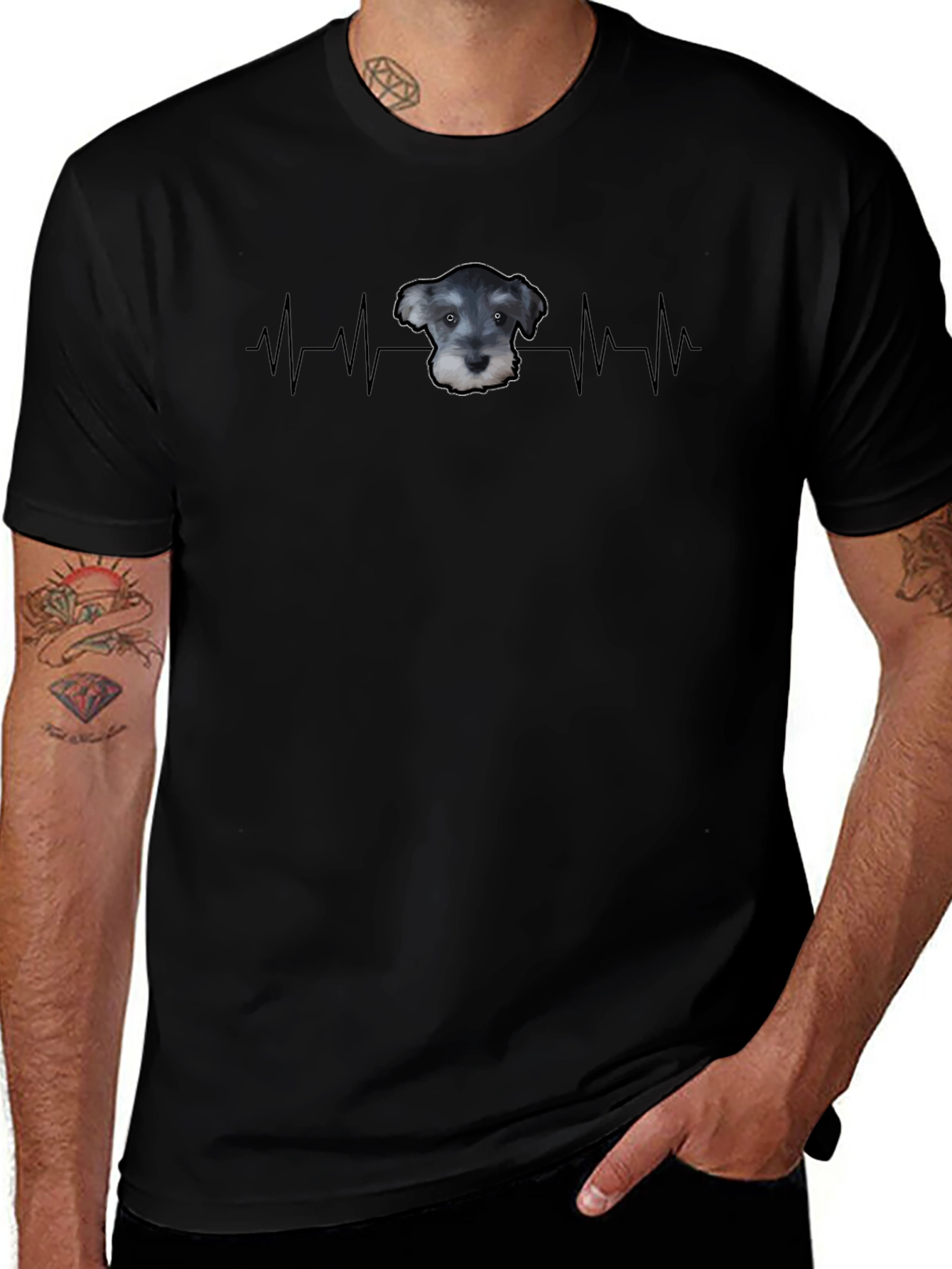 Schnauzer Heartbeat T-Shirt - Dog Lover Tee