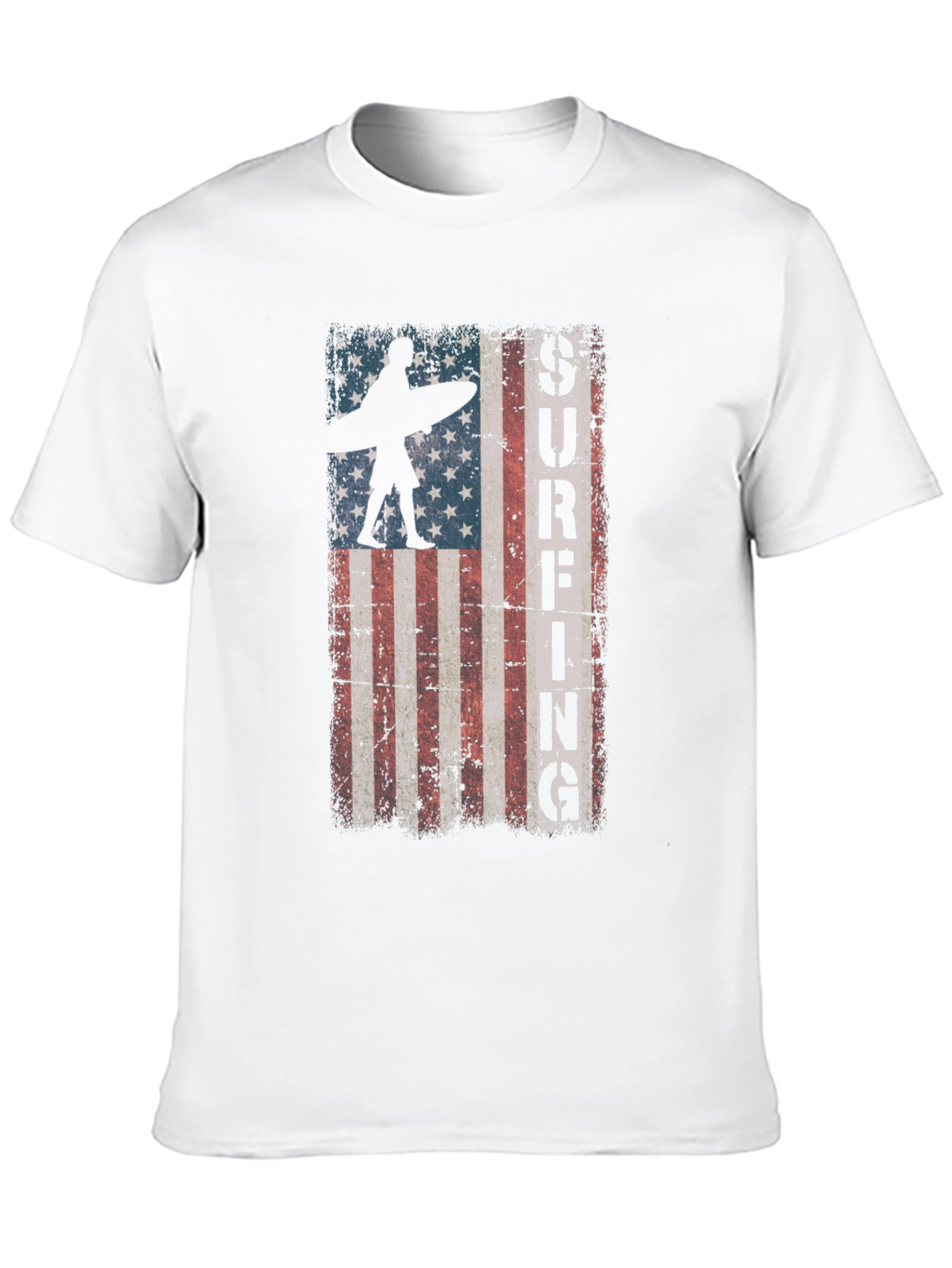 American Flag Surfing Graphic Tee