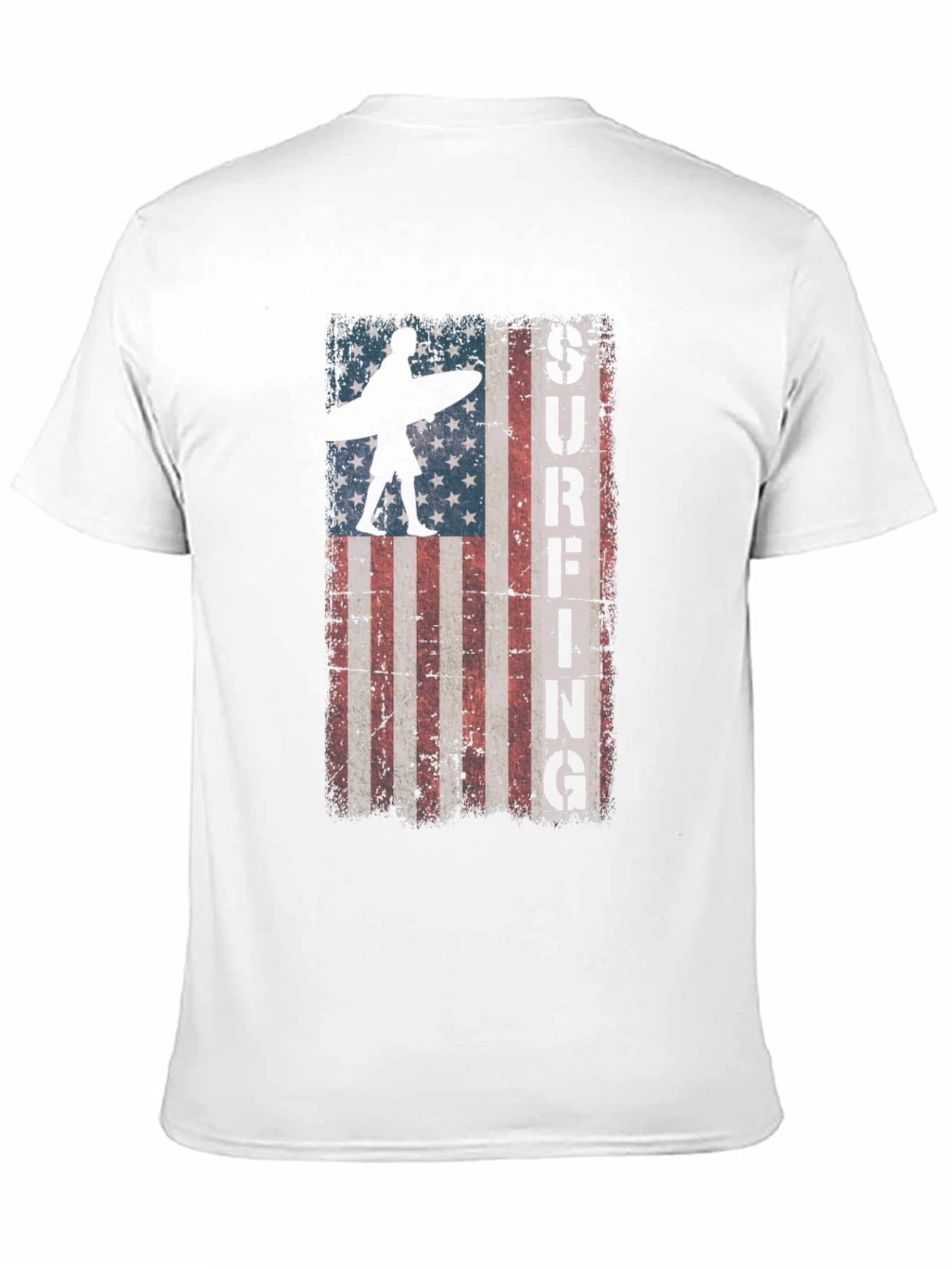 American Flag Surfing Graphic Tee