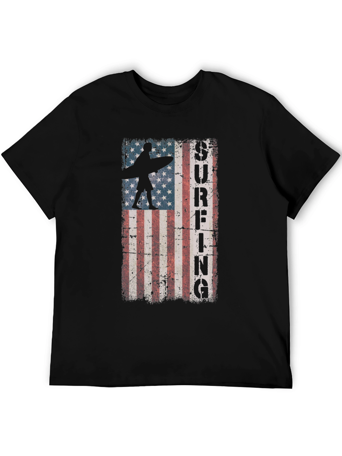 American Flag Surfing Graphic Tee