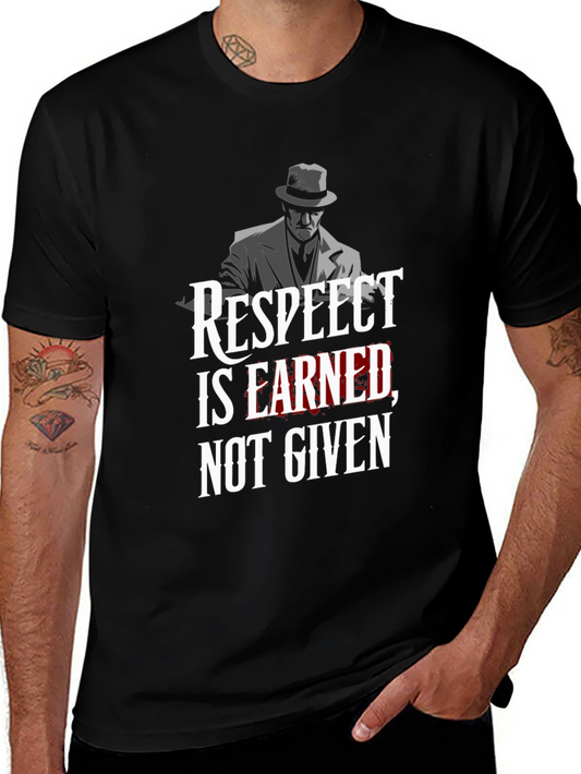 Respect Earned Graphic Tee - Black Cotton T-Shirt