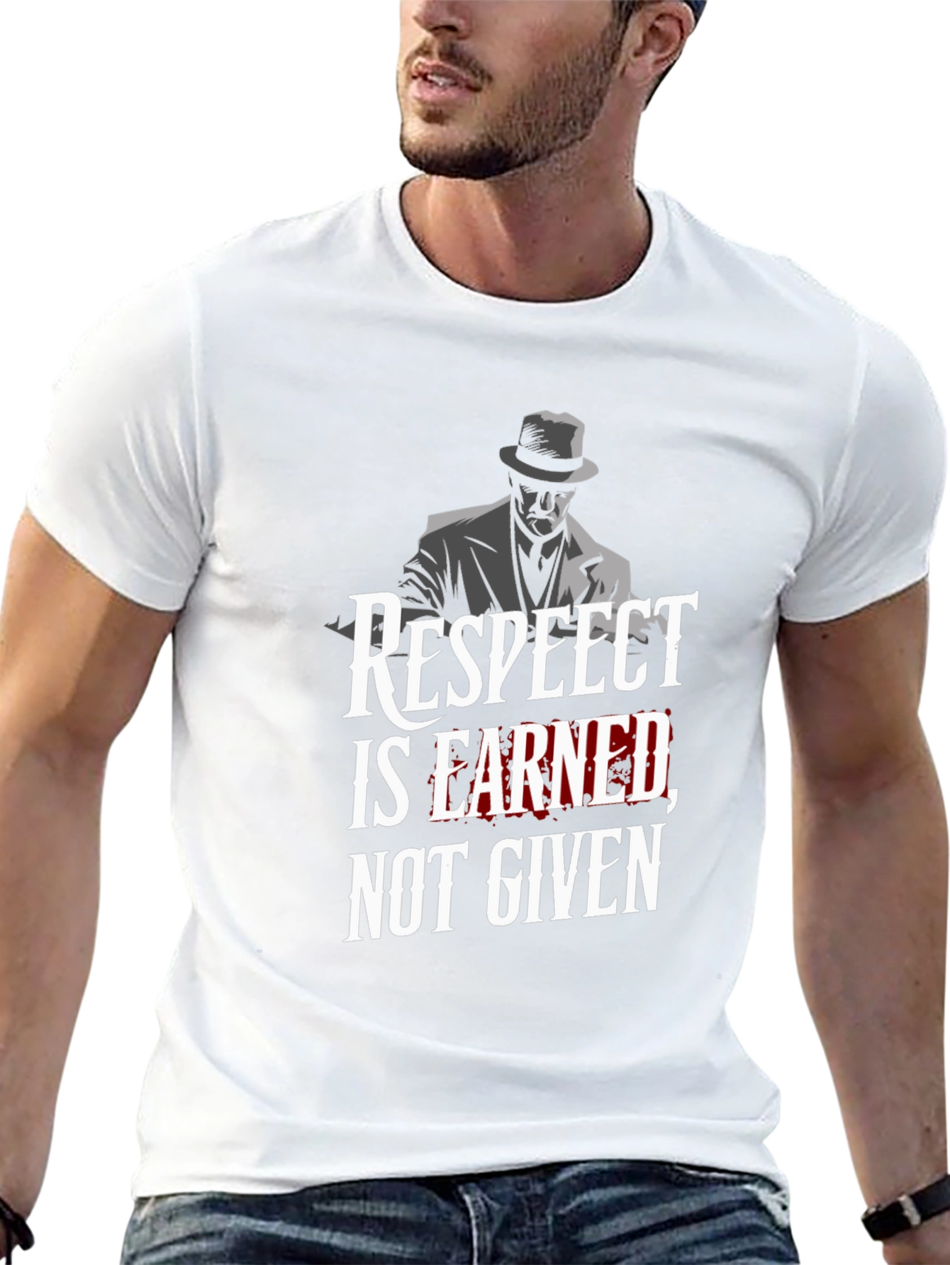 Respect Earned Graphic Tee - Black Cotton T-Shirt